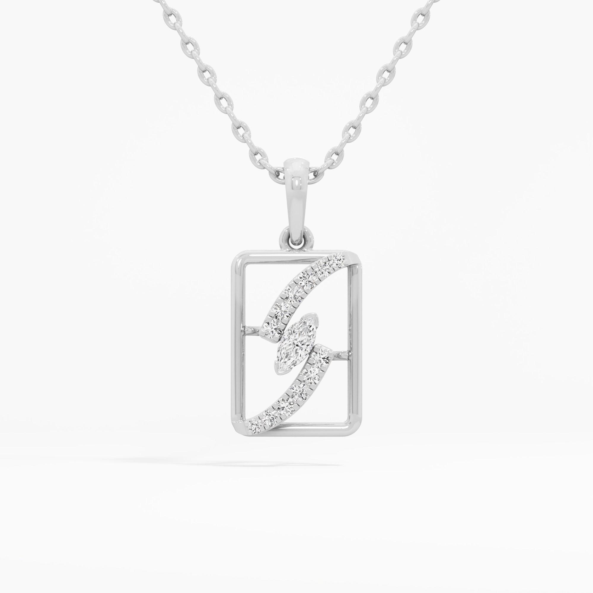 Fluid Glimmer Charms Pendants | Standalone Pendant in 9KT White Gold (Diamond Quality: FG-VVS VS)