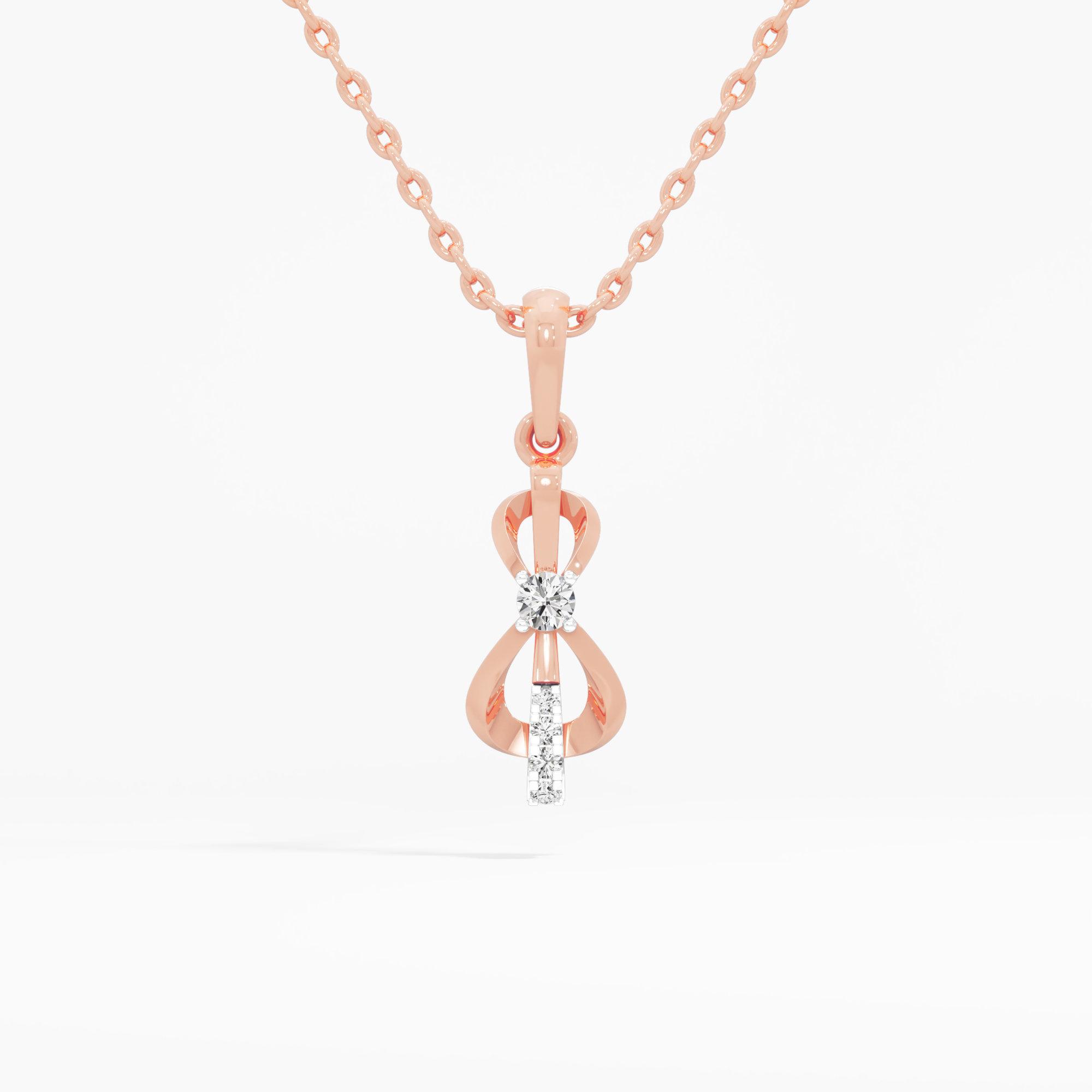 Glimmering Loop Drops Pendants | Individual Pendant in 9KT Rose Gold (Diamond Quality: FG-VVS VS)