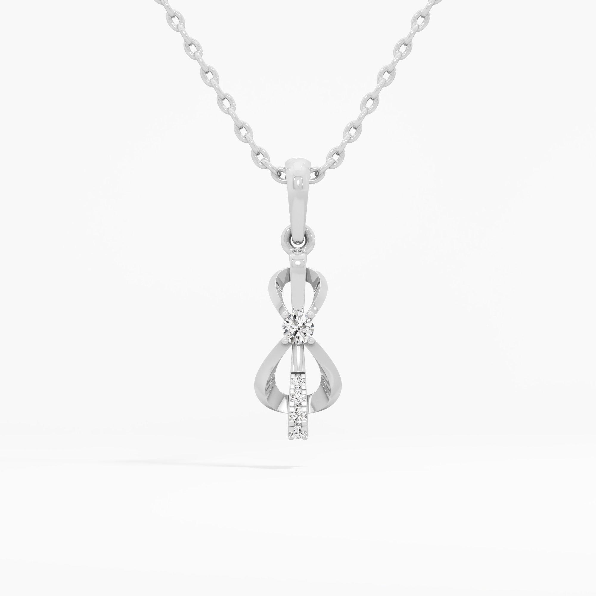 Glimmering Loop Drops Pendants | Chain Available Separately in 9KT White Gold (Diamond Quality: FG-VVS VS)