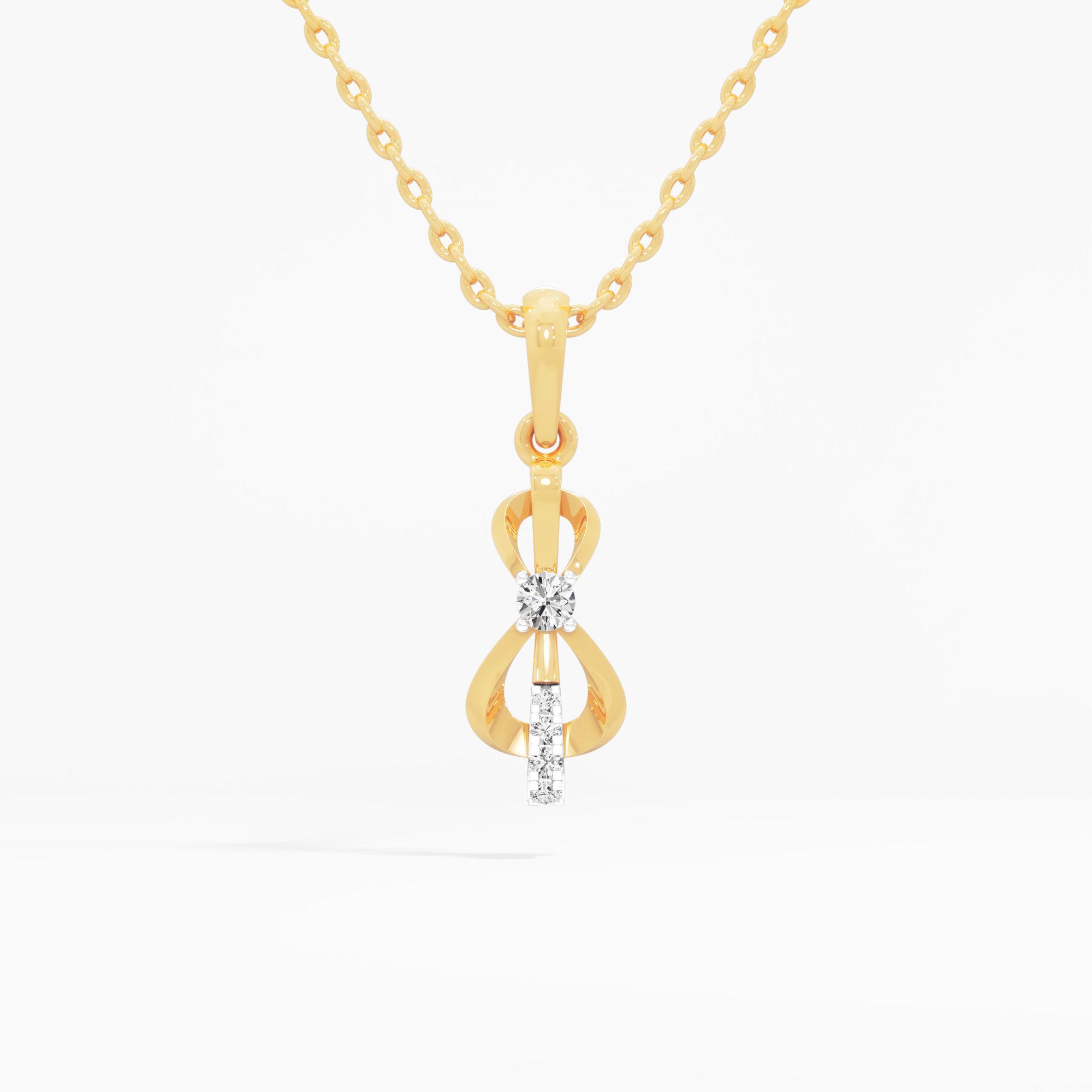 Glimmering Loop Drops Pendants | Pendant Only in 9KT Yellow Gold (Diamond Quality: FG-VVS VS)