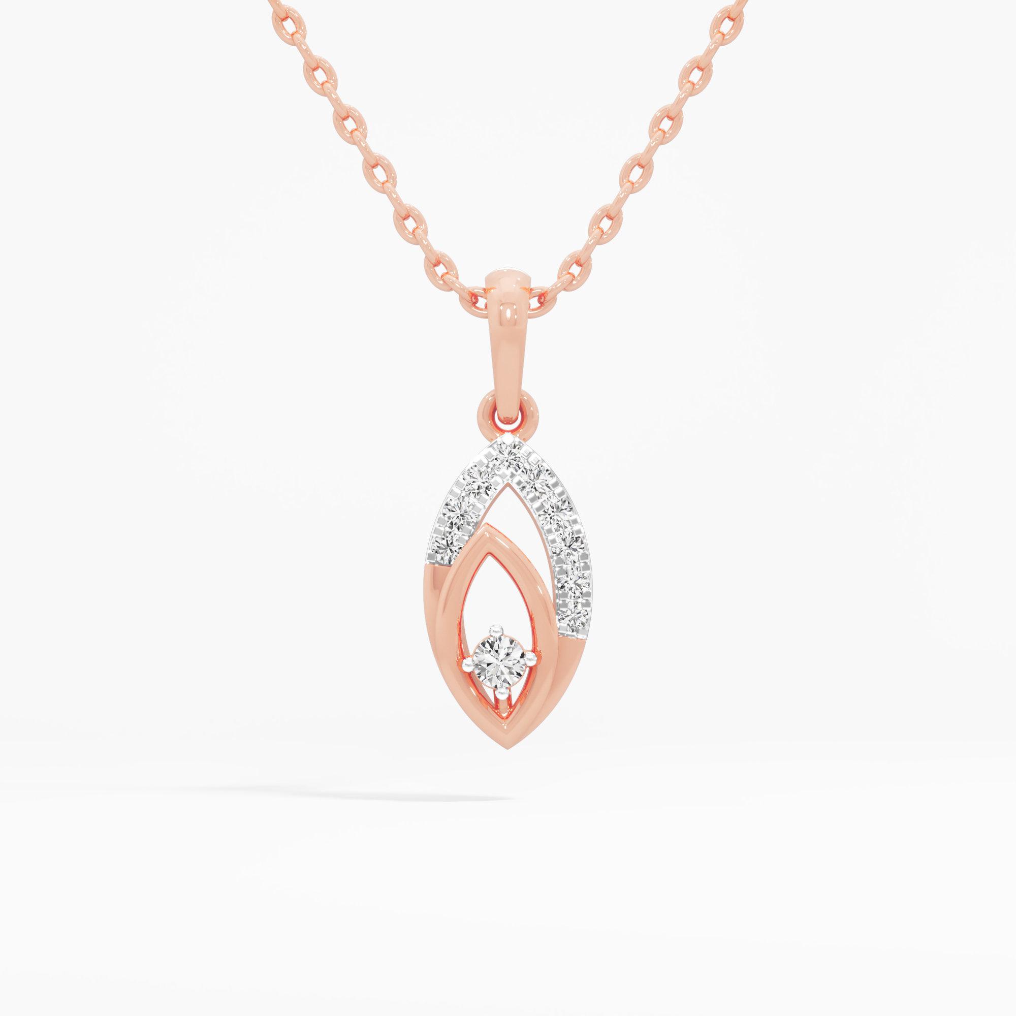 Verdant Embrace Charms Pendants | Pendant Only (Chain Sold Separately) in 9KT Rose Gold (Diamond Quality: EF-VVS VS)