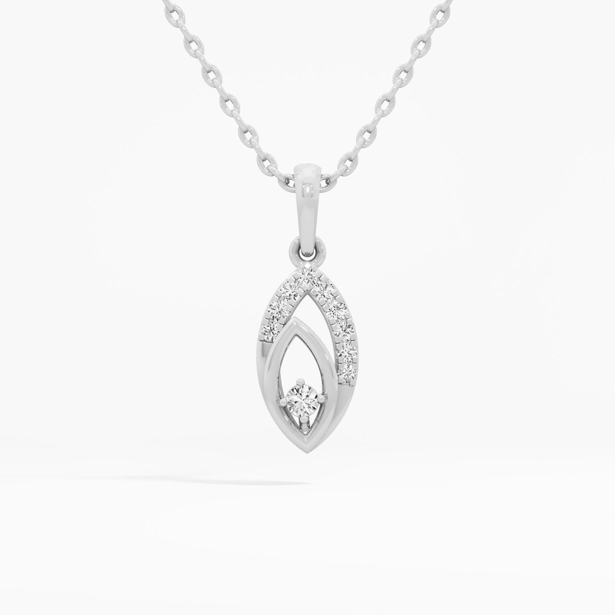 Verdant Embrace Charms Pendants | Standalone Pendant in 9KT White Gold (Diamond Quality: EF-VVS VS)