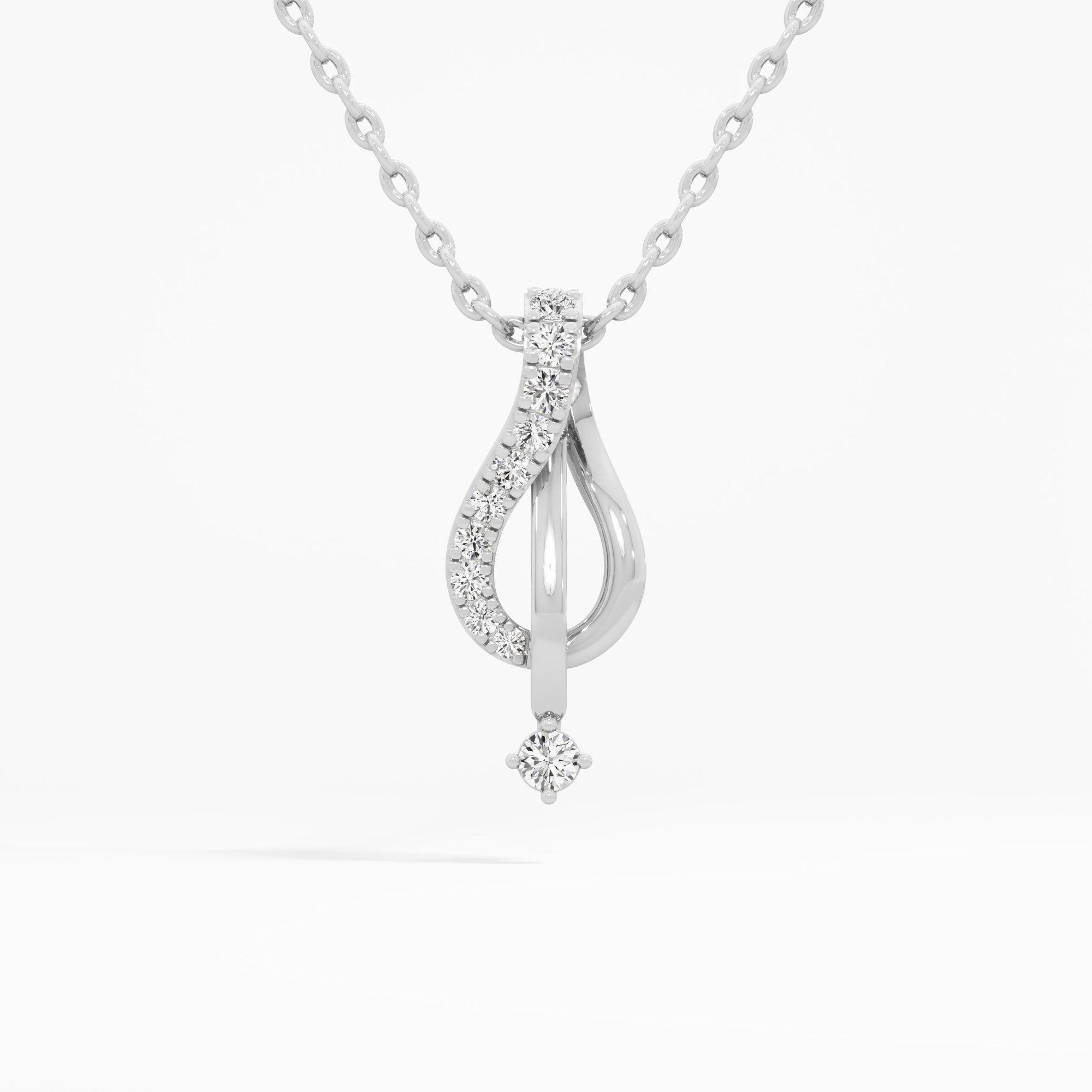 Serene Arc Drops Pendants | Chain Available Separately in 9KT White Gold (Diamond Quality: EF-VVS VS)