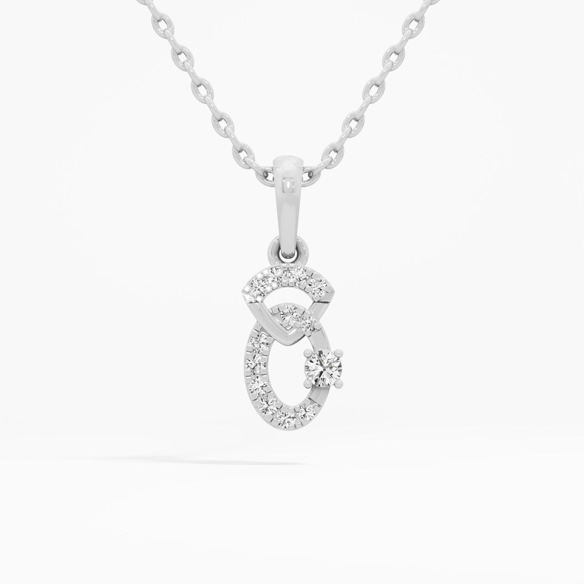 Graceful Curve Charms Pendants | Standalone Pendant in 9KT White Gold (Diamond Quality: EF-VVS VS)