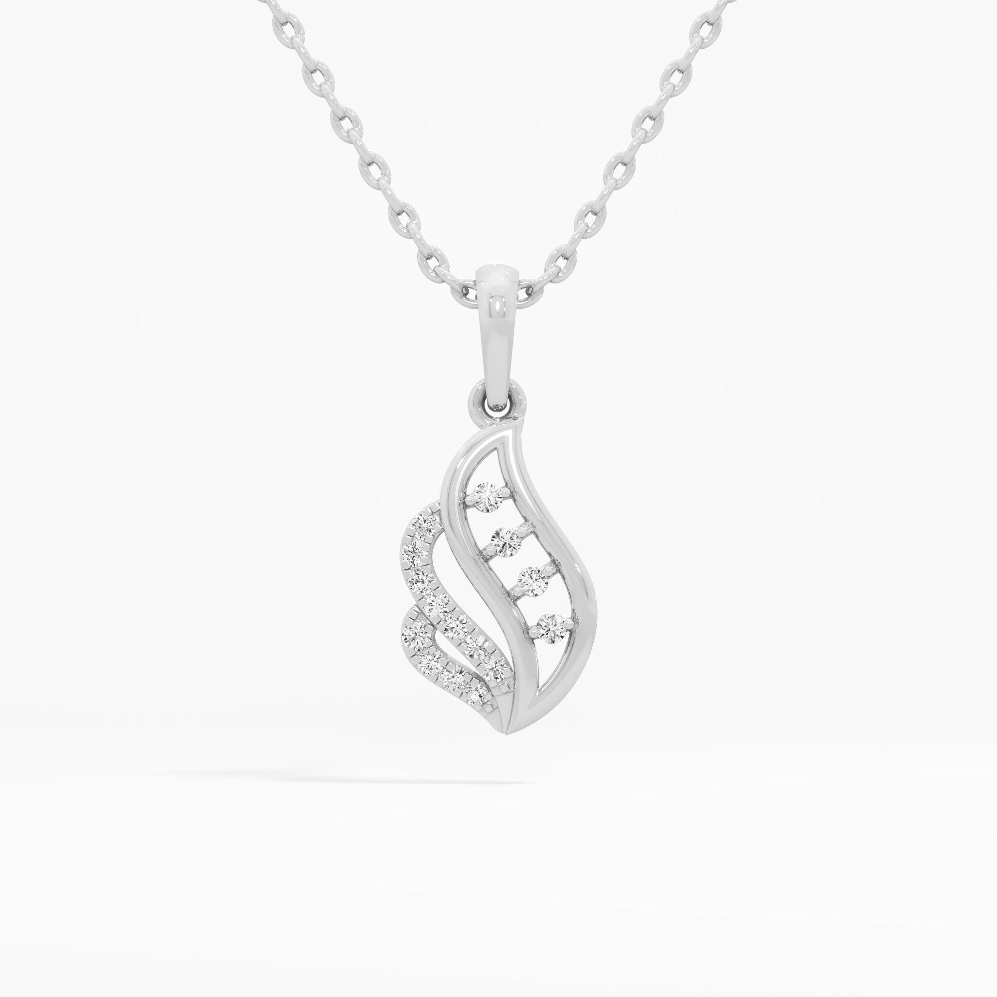Glimmering Tendril Charms Pendants | Chain Available Separately in 9KT White Gold (Diamond Quality: EF-VVS VS)