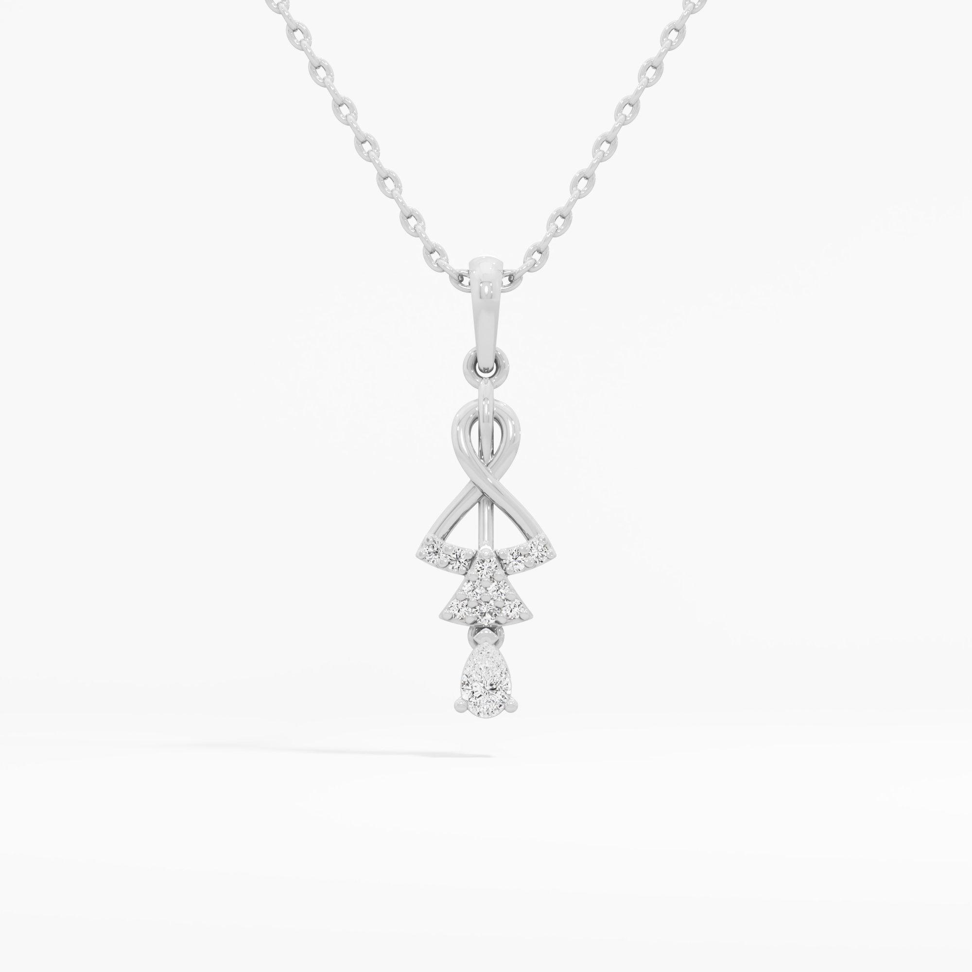 Twisted Dewdrop Drops Pendants | Individual Pendant in 9KT White Gold (Diamond Quality: FG-VVS VS)