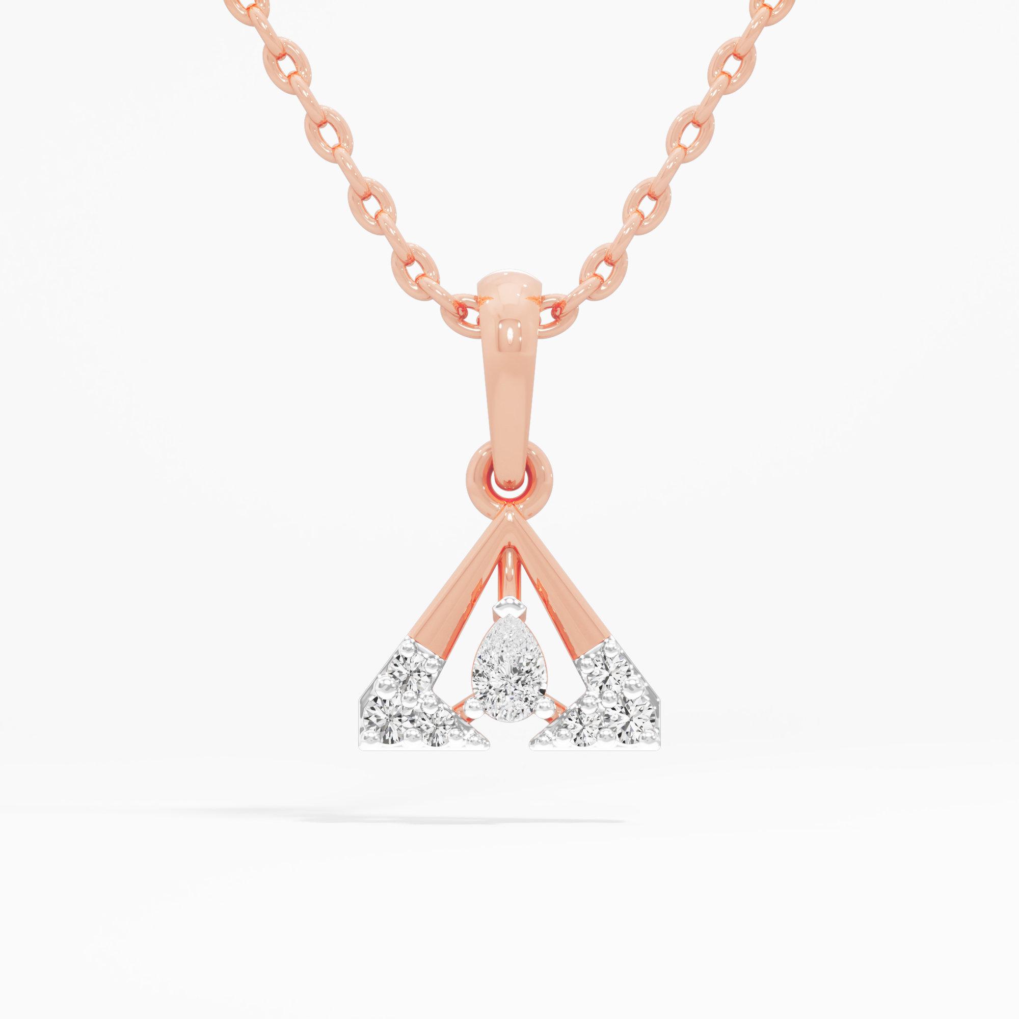 Summit Shimmer Pendants Pendants | Standalone Pendant in 9KT Rose Gold (Diamond Quality: FG-VVS VS)