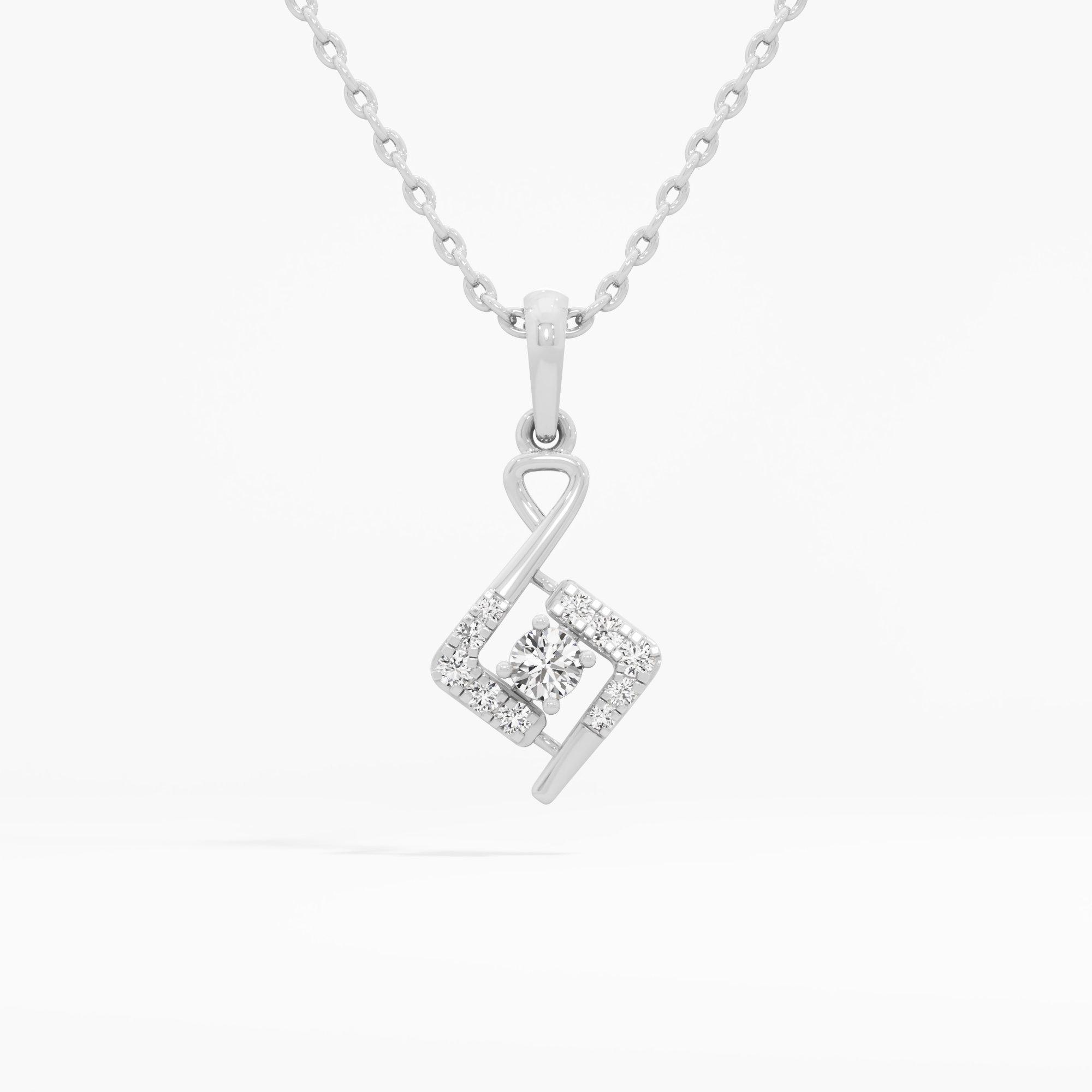 Melody Shimmer Halos Pendants | Pendant Only (Chain Sold Separately) in 9KT White Gold (Diamond Quality: EF-VVS VS)