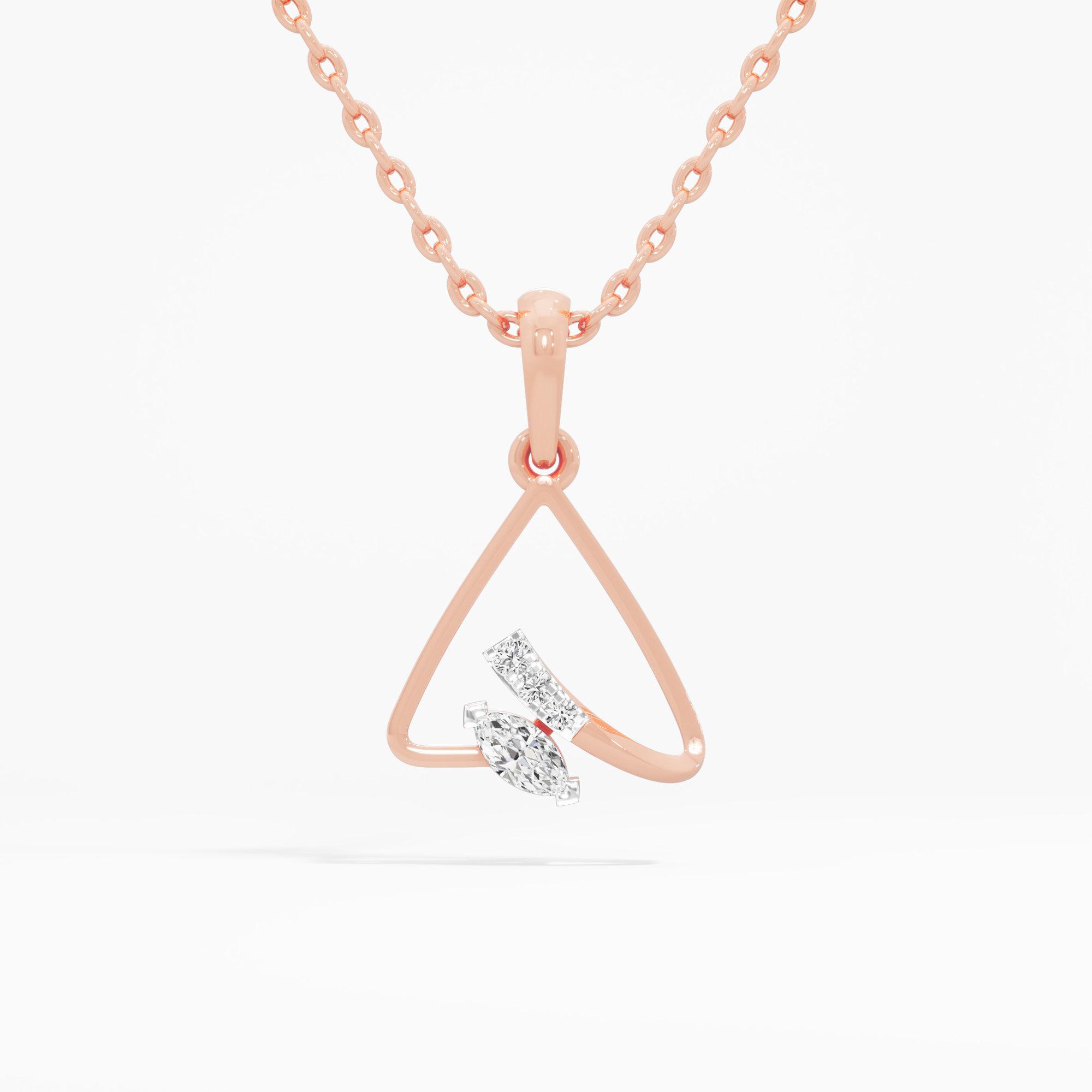 Sapphire Horizon Charms Pendants | Chain Available Separately in 9KT Rose Gold (Diamond Quality: FG-VVS VS)