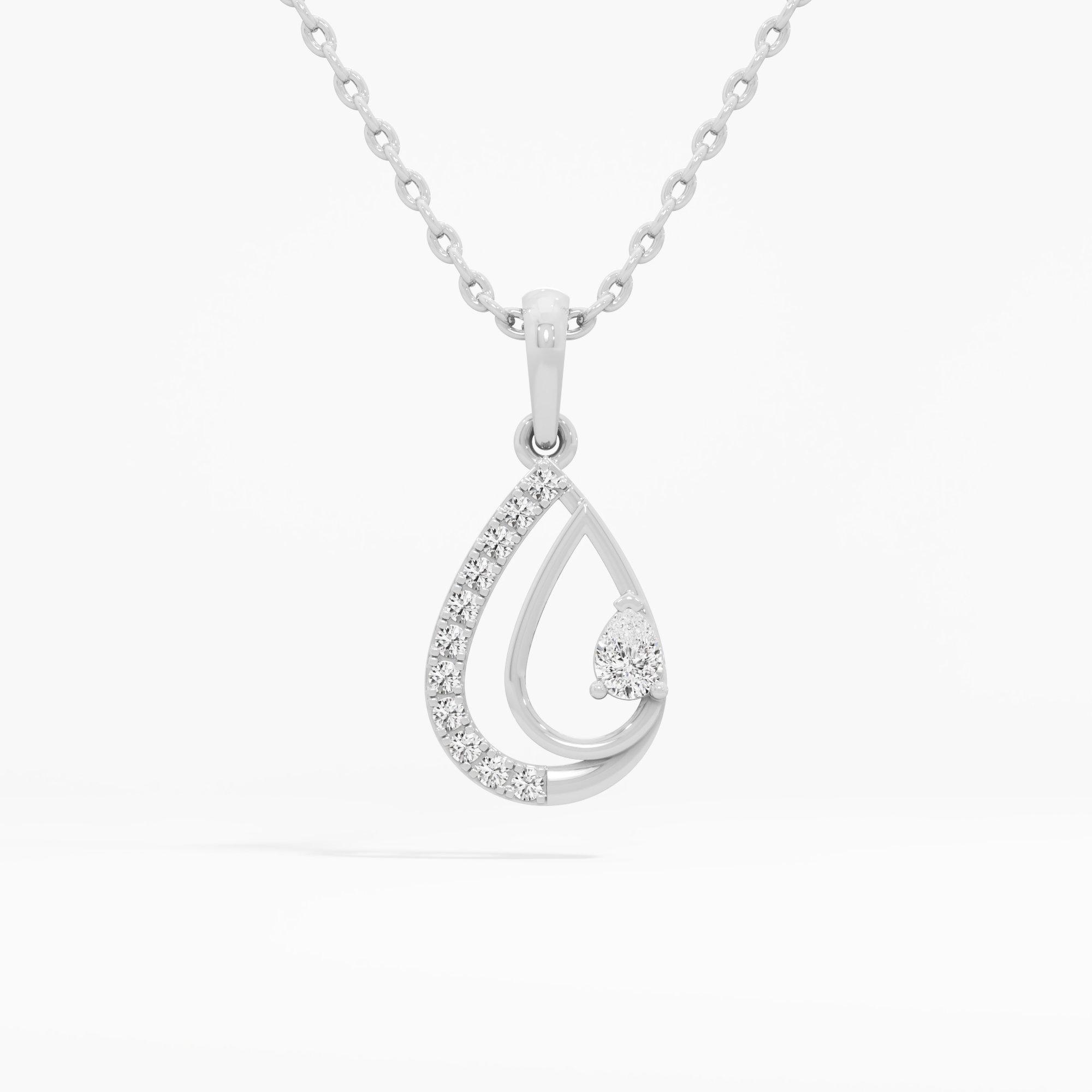 Deep Serenity Drop Drops Pendants | Pendant Only (Chain Sold Separately) in 9KT White Gold (Diamond Quality: FG-VVS VS)