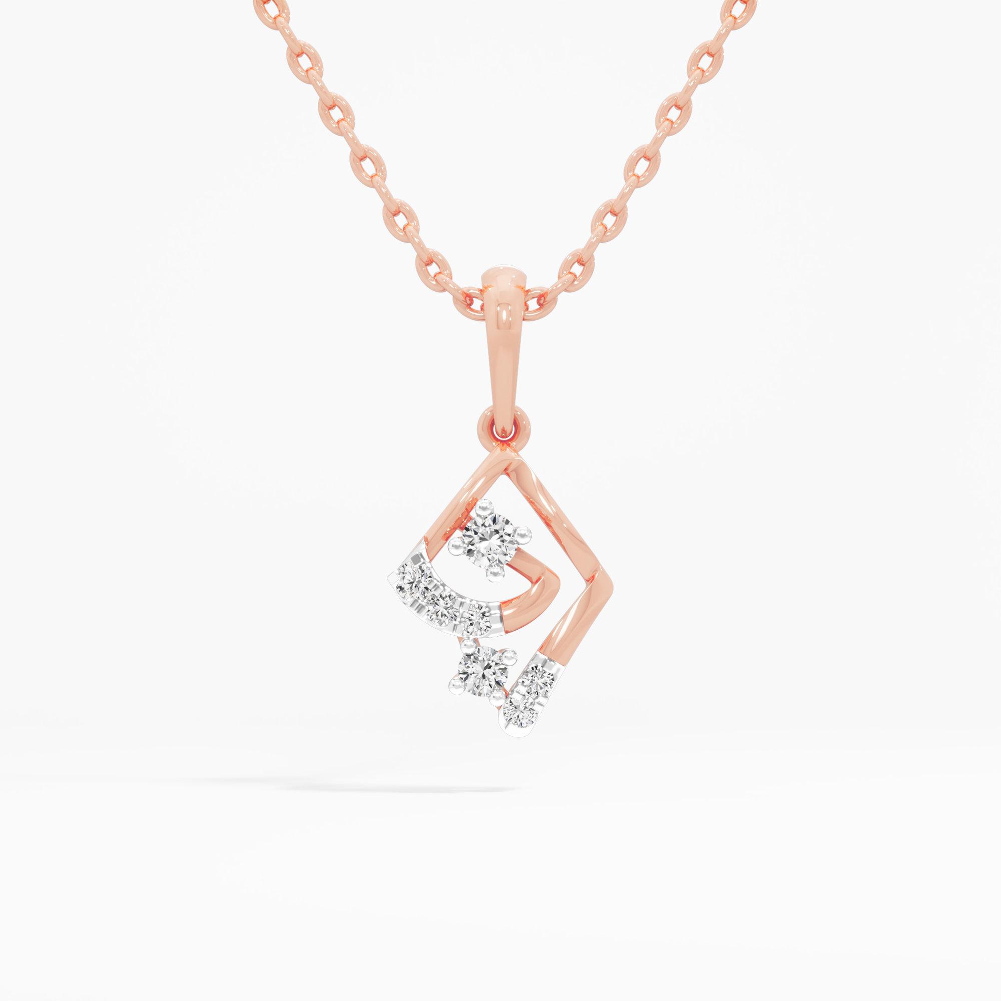 Radiant Nexus Charms Pendants | Individual Pendant in 9KT Rose Gold (Diamond Quality: EF-VVS VS)