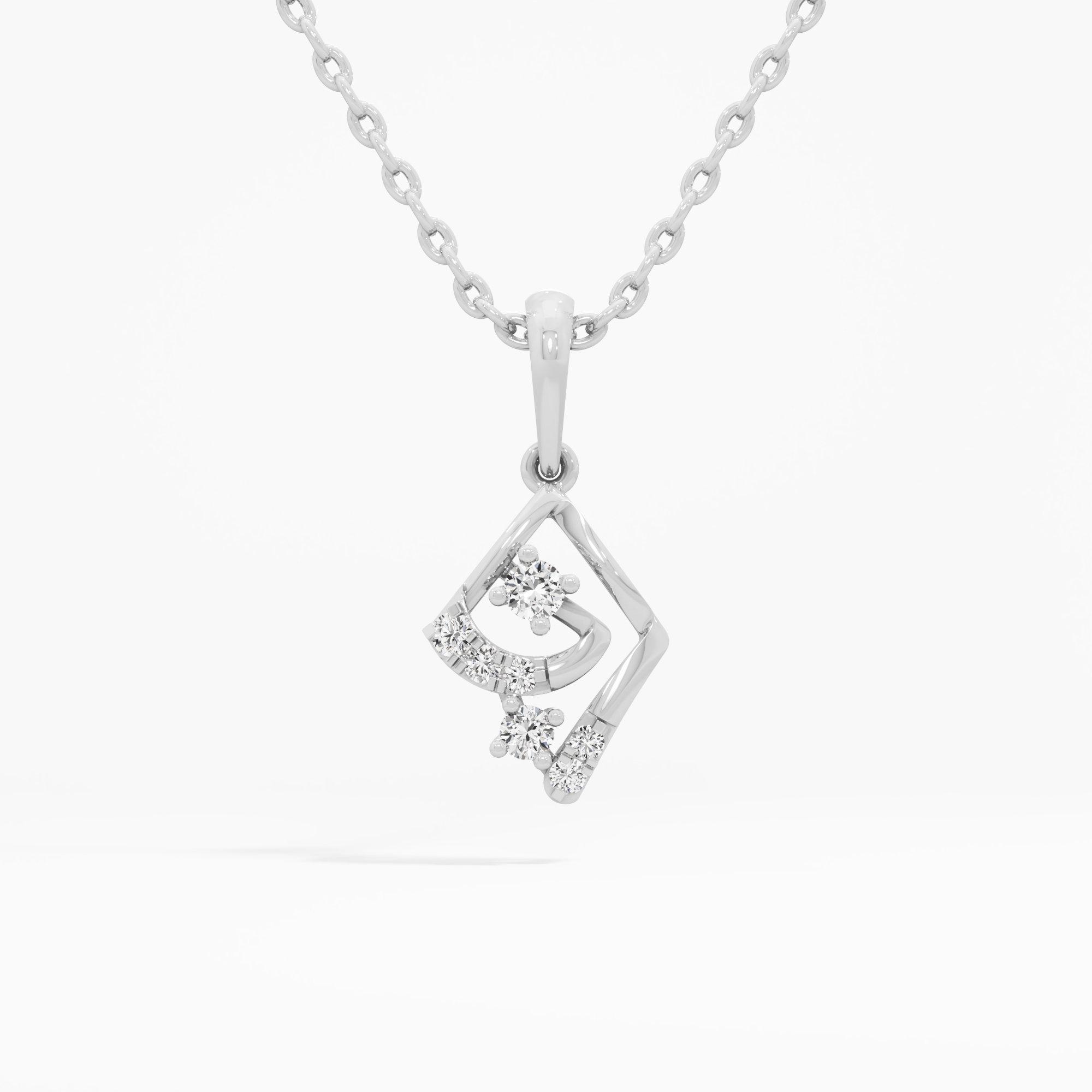 Radiant Nexus Charms Pendants | Individual Pendant in 9KT White Gold (Diamond Quality: EF-VVS VS)