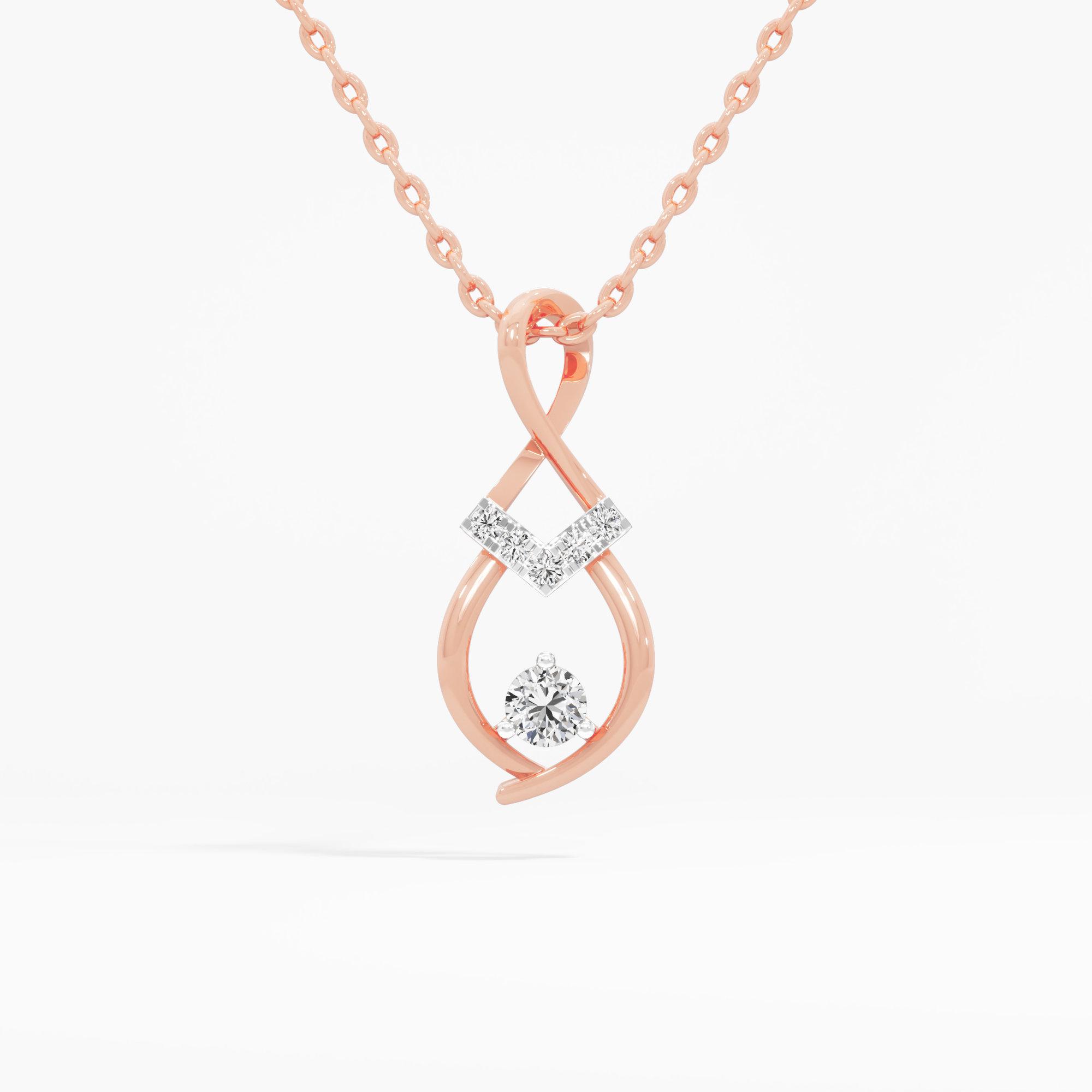 Eternal Glimmer Charms Pendants | Pendant Only (Chain Sold Separately) in 9KT Rose Gold (Diamond Quality: EF-VVS VS)