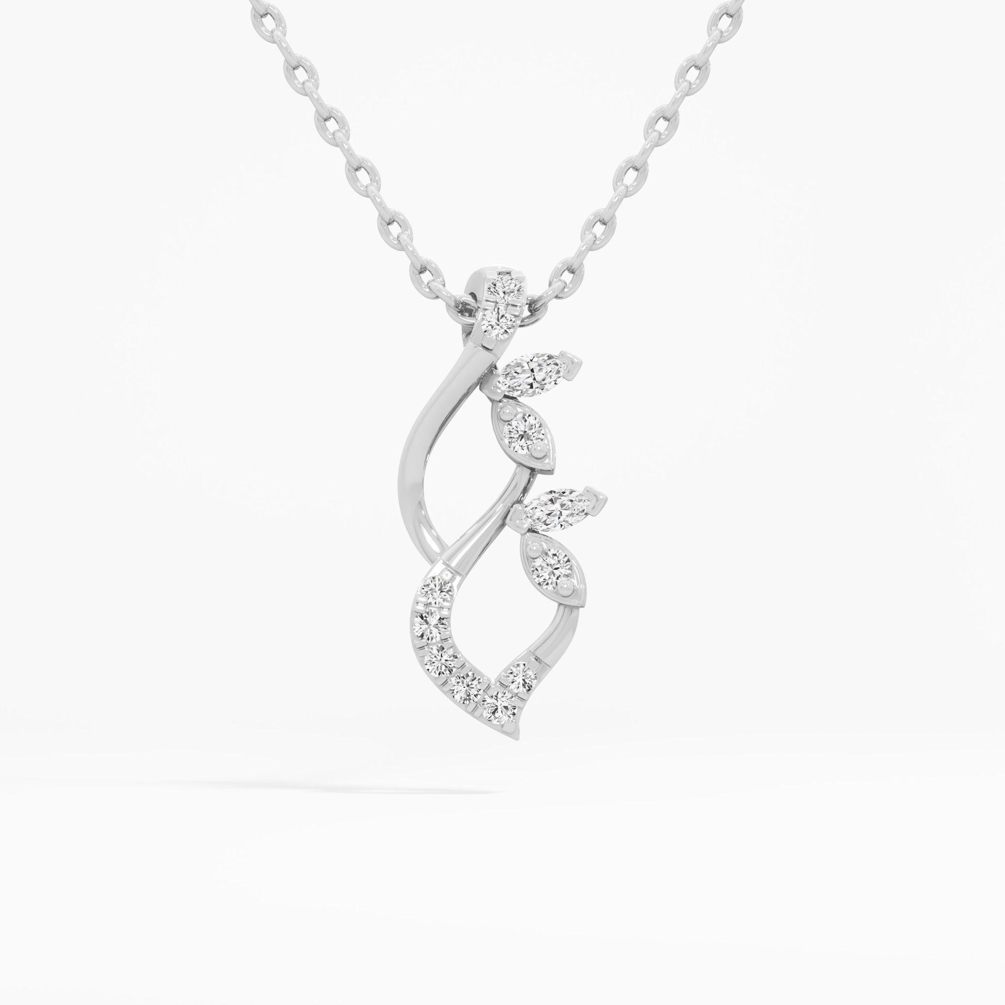 Luminous Swirl Diamond Pendant in 9KT White Gold (Diamond Quality: FG-VVS VS)