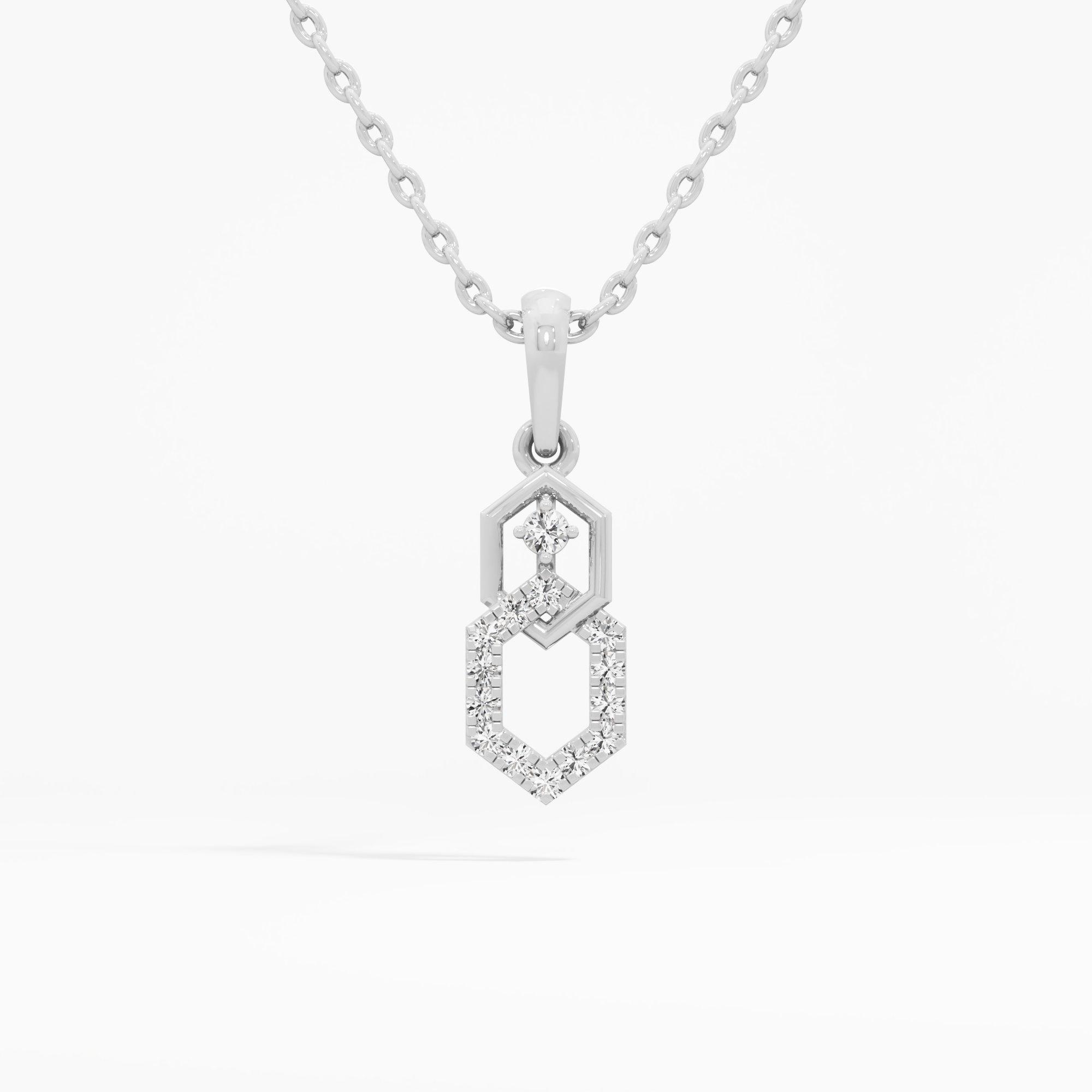 Geometric Glow Drops Pendants | Chain Available Separately in 9KT White Gold (Diamond Quality: EF-VVS VS)