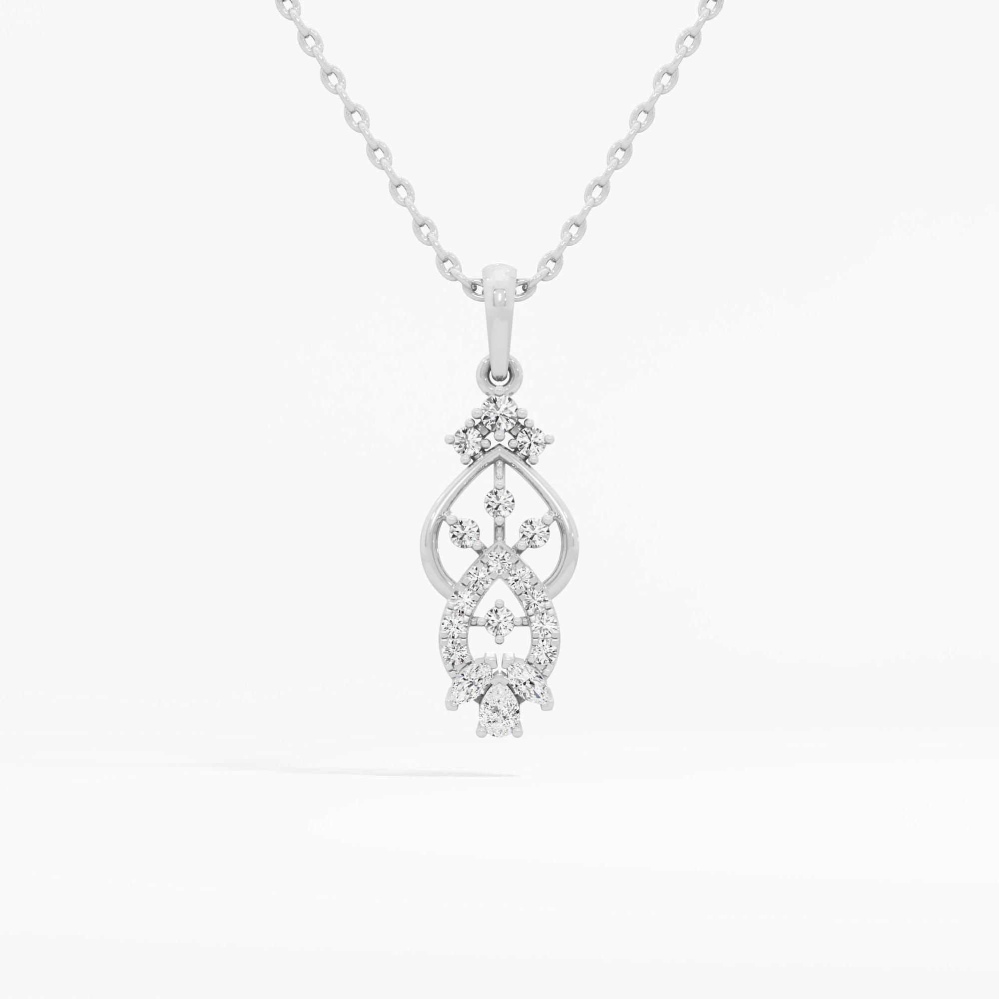 Azure Whisper Drops Pendants | Pendant Only (Chain Sold Separately) in 9KT White Gold (Diamond Quality: FG-VVS VS)