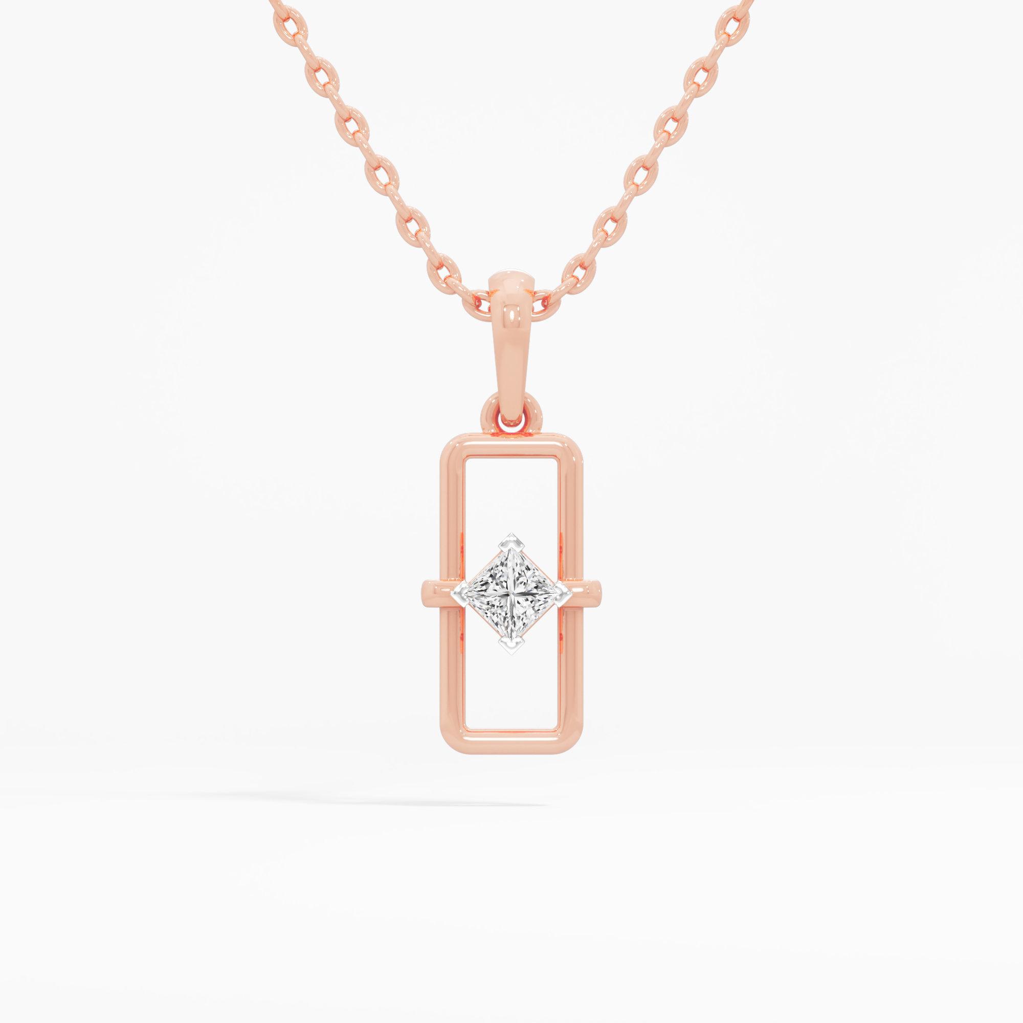 Radiant Enclosure Charms Pendants | Individual Pendant in 9KT Rose Gold (Diamond Quality: FG-VVS VS)
