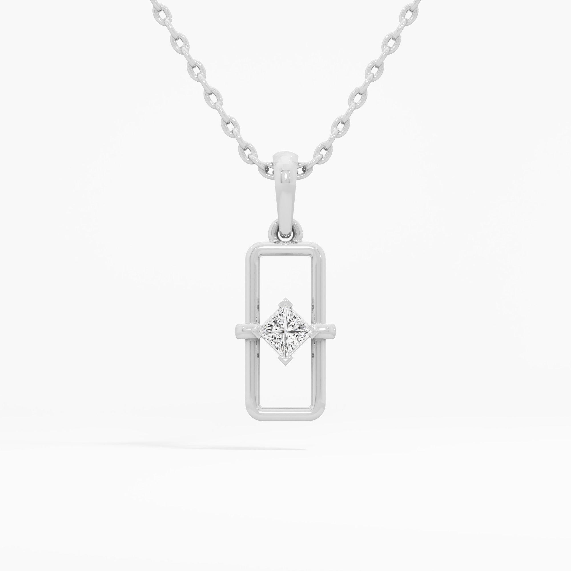 Radiant Enclosure Charms Pendants | Standalone Pendant in 9KT White Gold (Diamond Quality: FG-VVS VS)