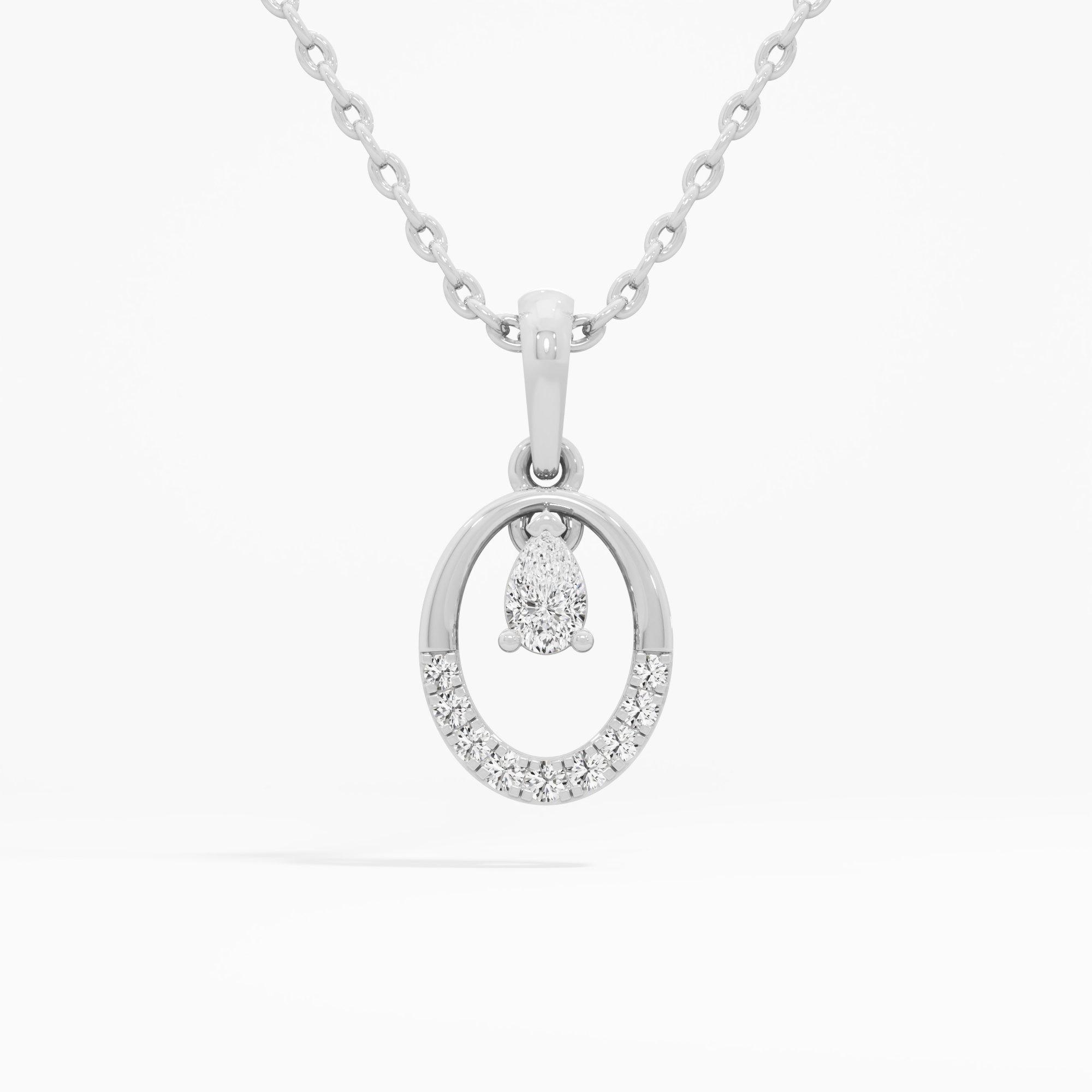 Graceful Orbit Halos Pendants | Individual Pendant in 9KT White Gold (Diamond Quality: FG-VVS VS)