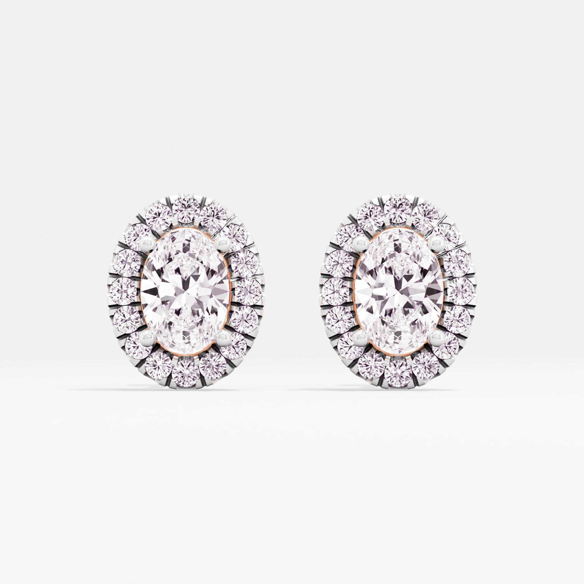 Lustrous Ovalessence Halo Stud Earrings