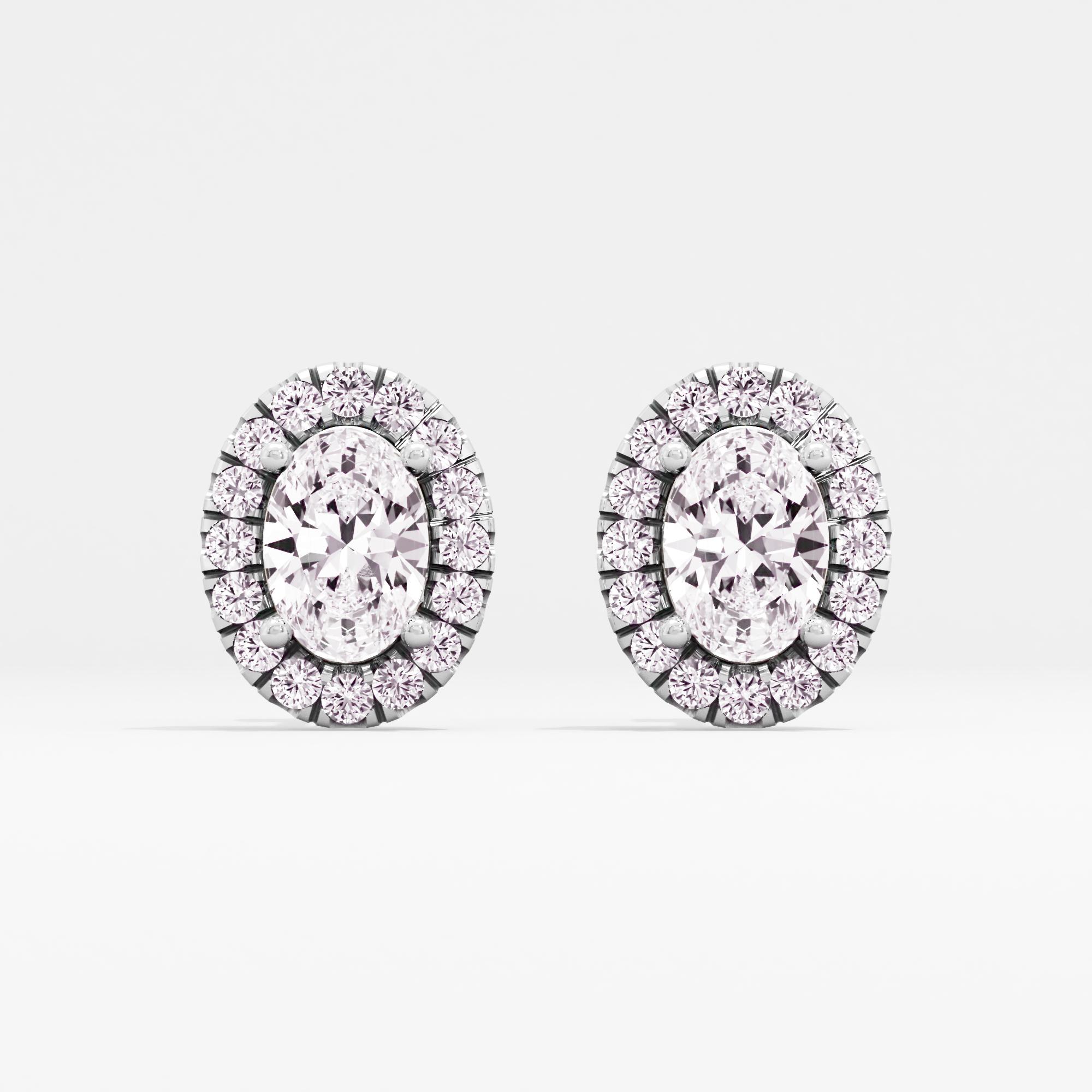 Lustrous Ovalessence Halo Stud Earrings