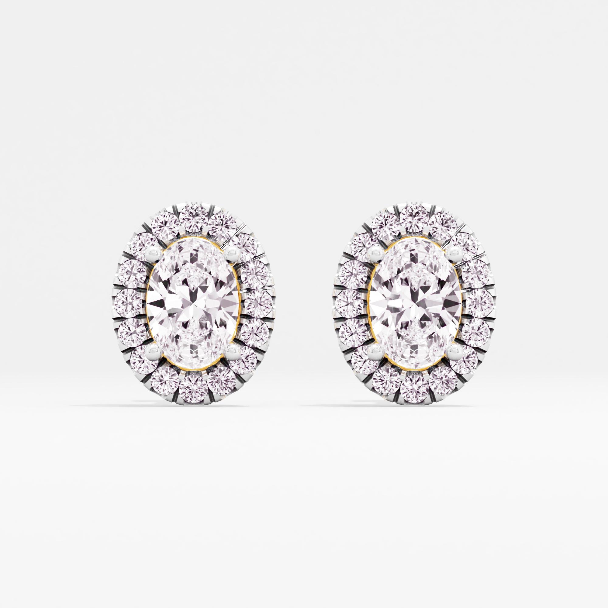 Lustrous Ovalessence Halo Stud Earrings