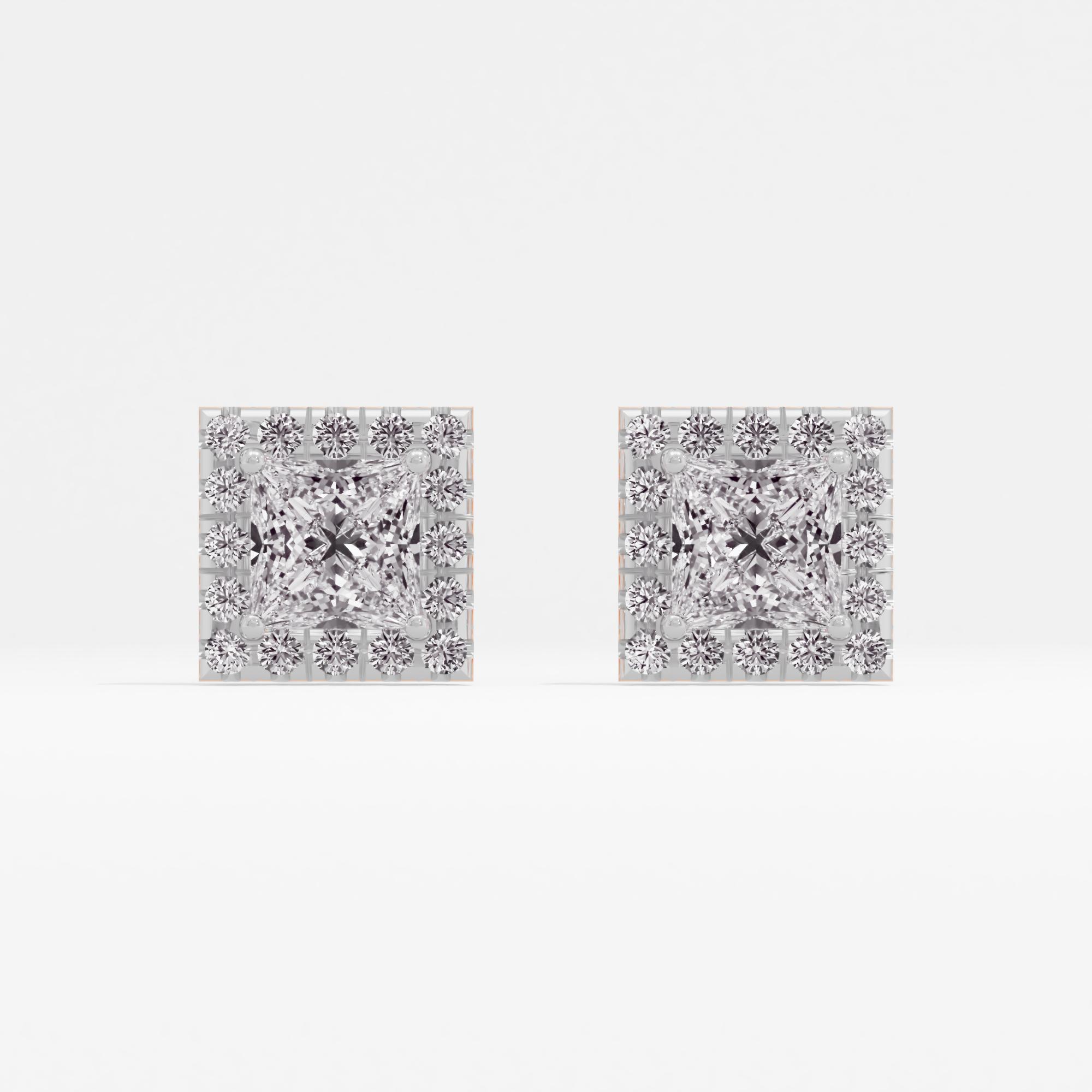 Cubical Radiance Halo Stud Earrings