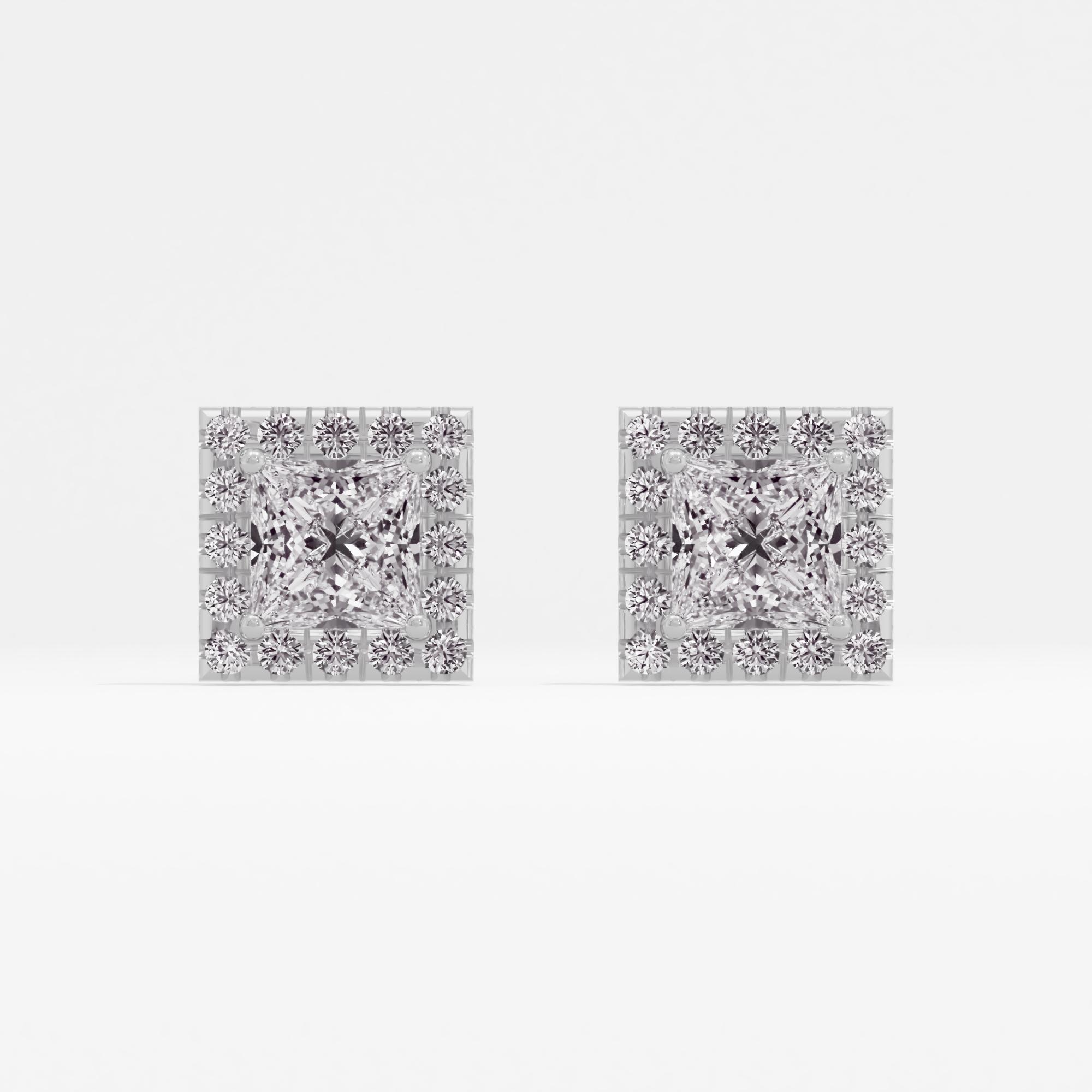 Cubical Radiance Halo Stud Earrings
