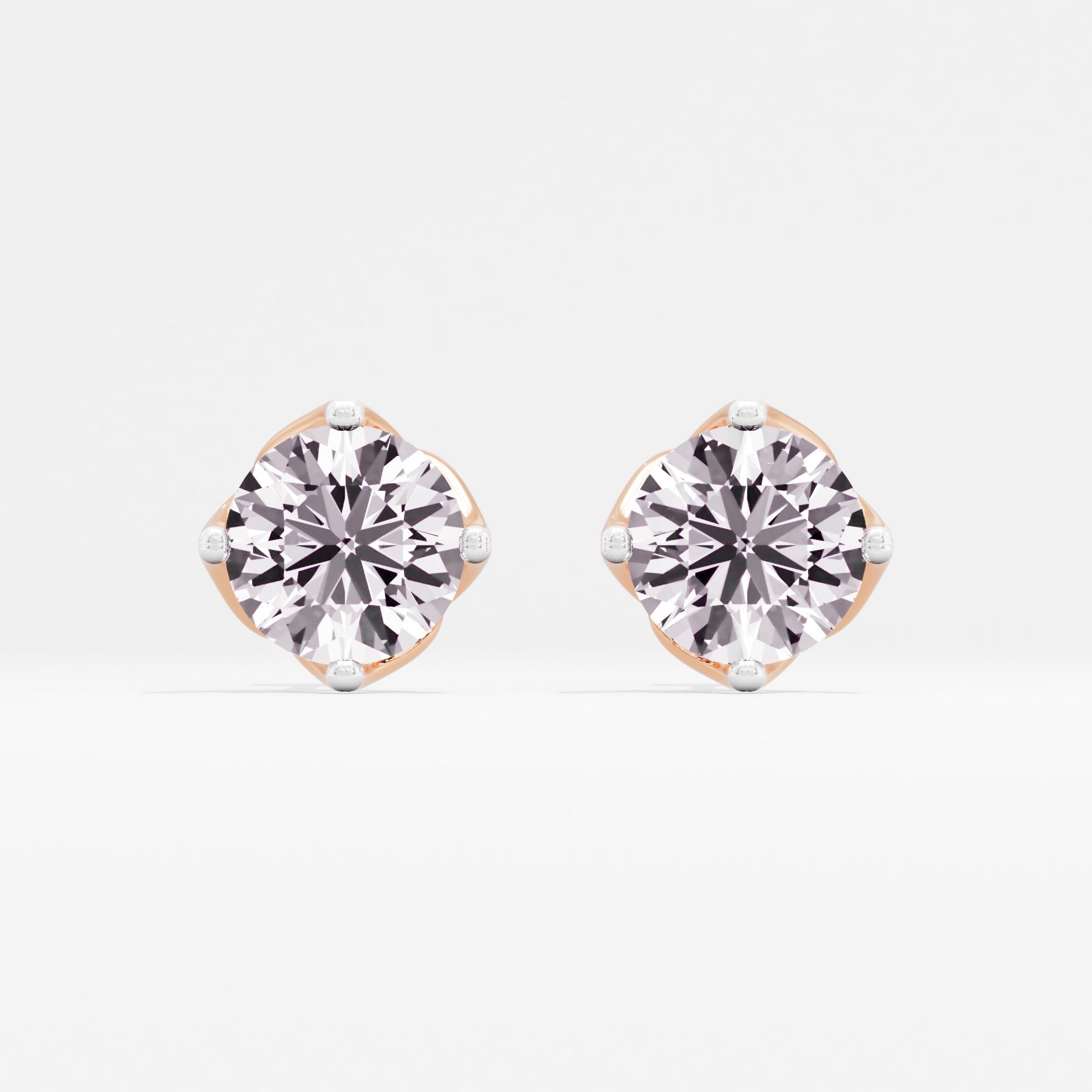 Precious Petalcrest Solitaire Stud Earrings