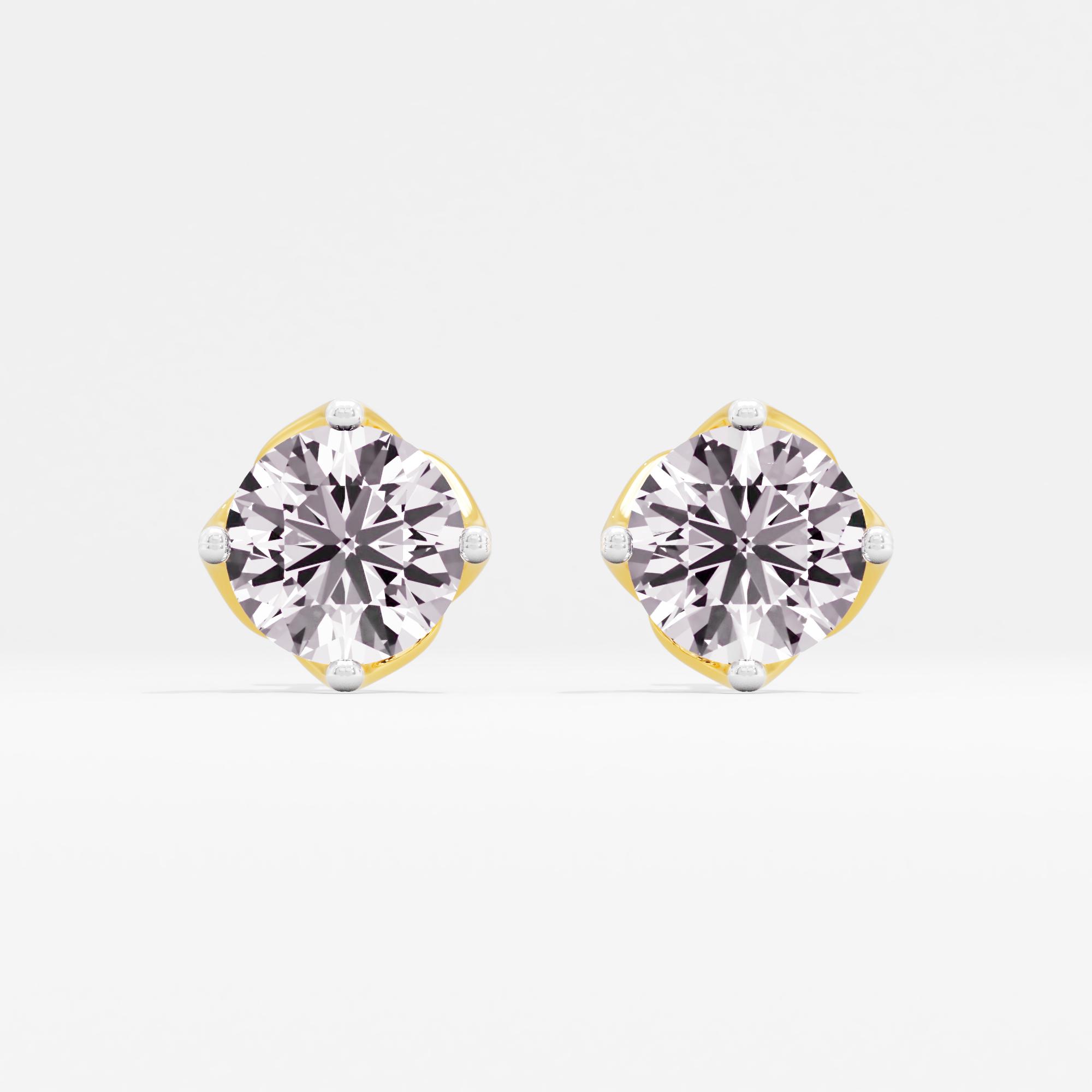 Precious Petalcrest Solitaire Stud Earrings