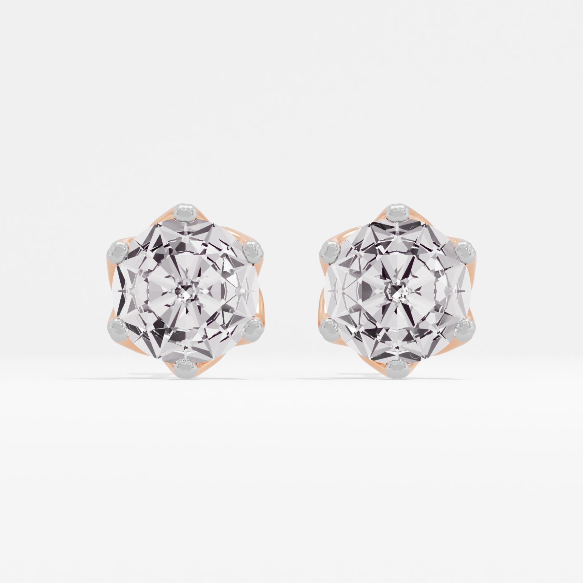 Dahlia Basket Solitaire Stud Earrings