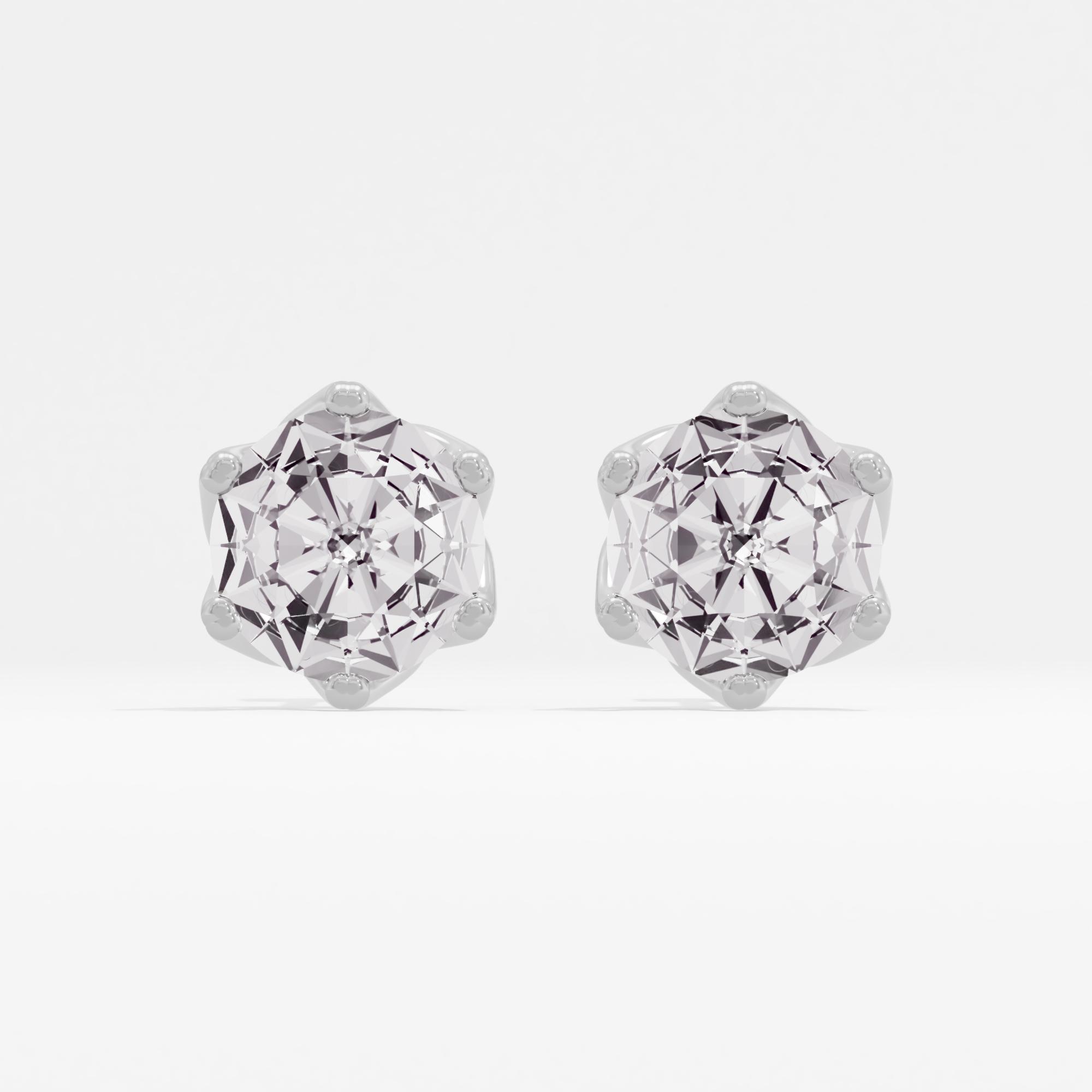 Dahlia Basket Solitaire Stud Earrings