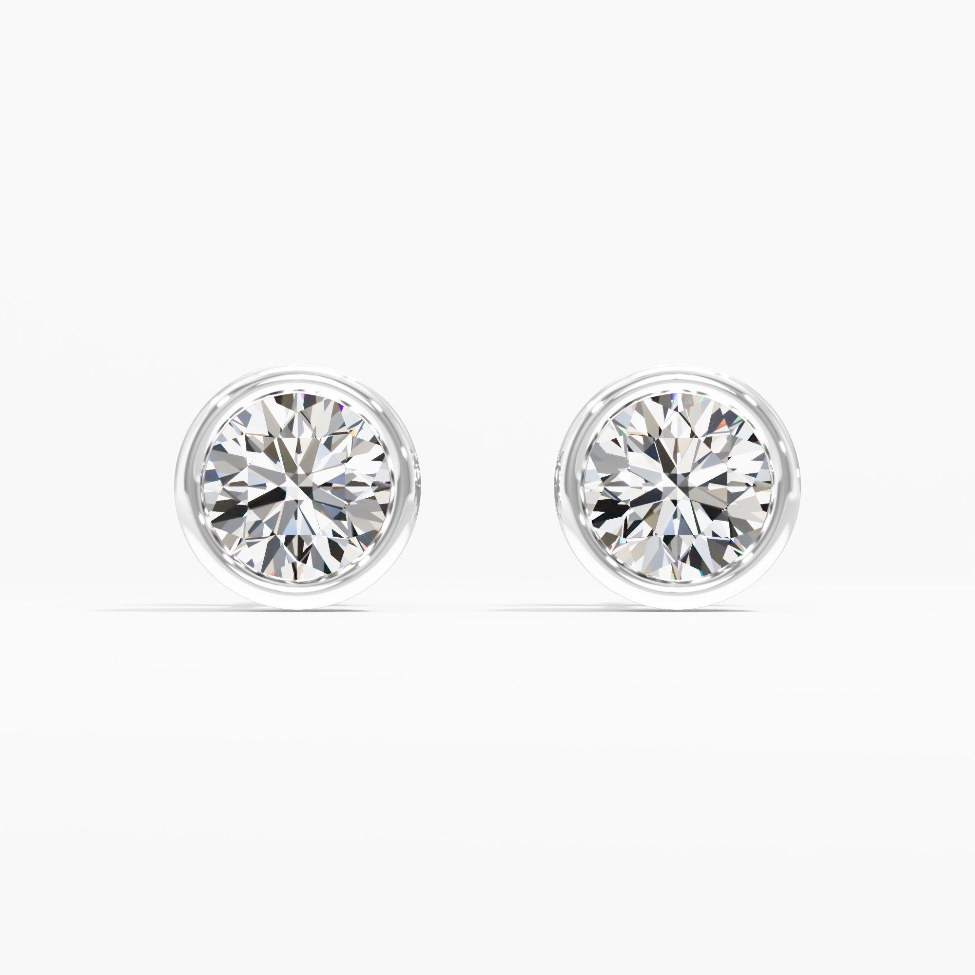 Encased Solitaire Stud Earrings