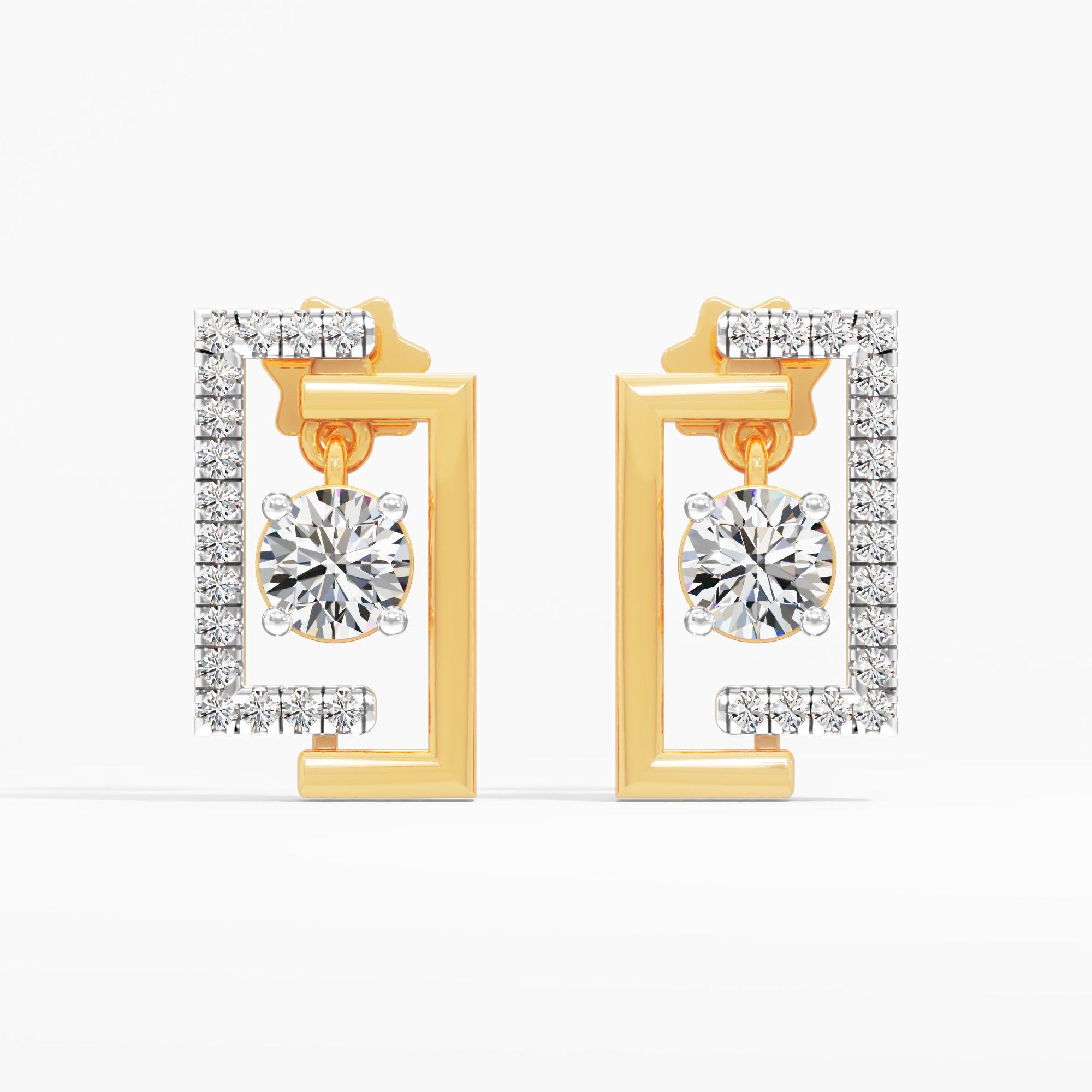 Elegant Rectangular Drop Stud Earrings