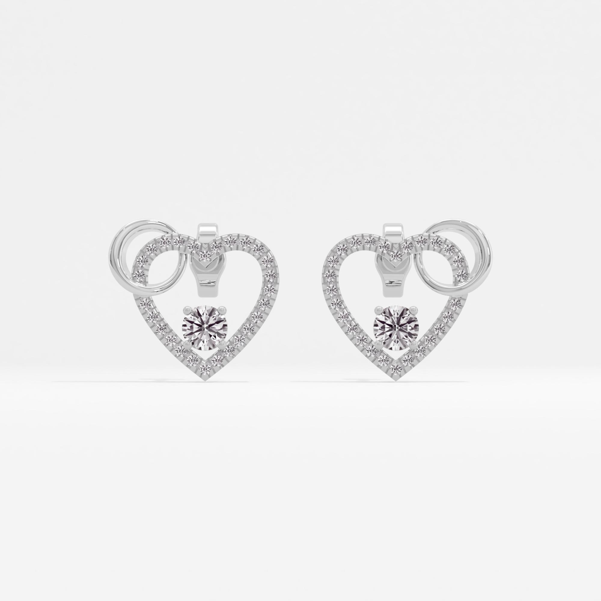 Heartfelt Radiance Solitaire Heart Stud Earrings