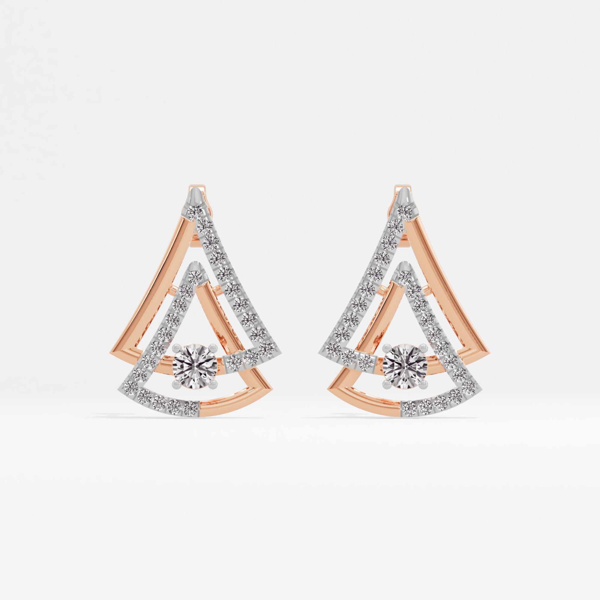 Love Triangle Solitaire Stud Earrings