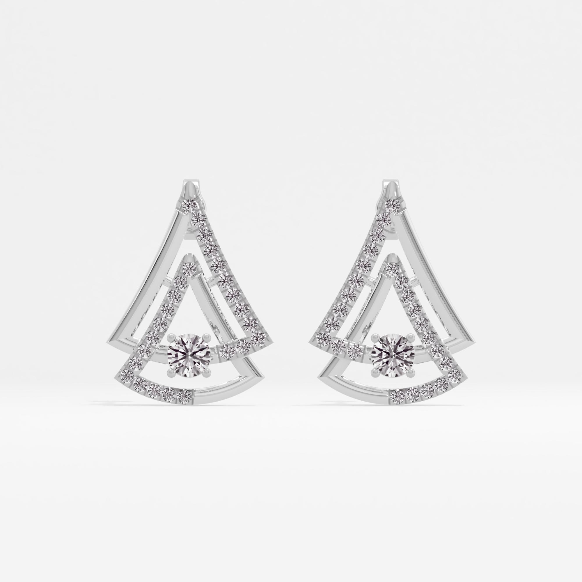 Love Triangle Solitaire Stud Earrings