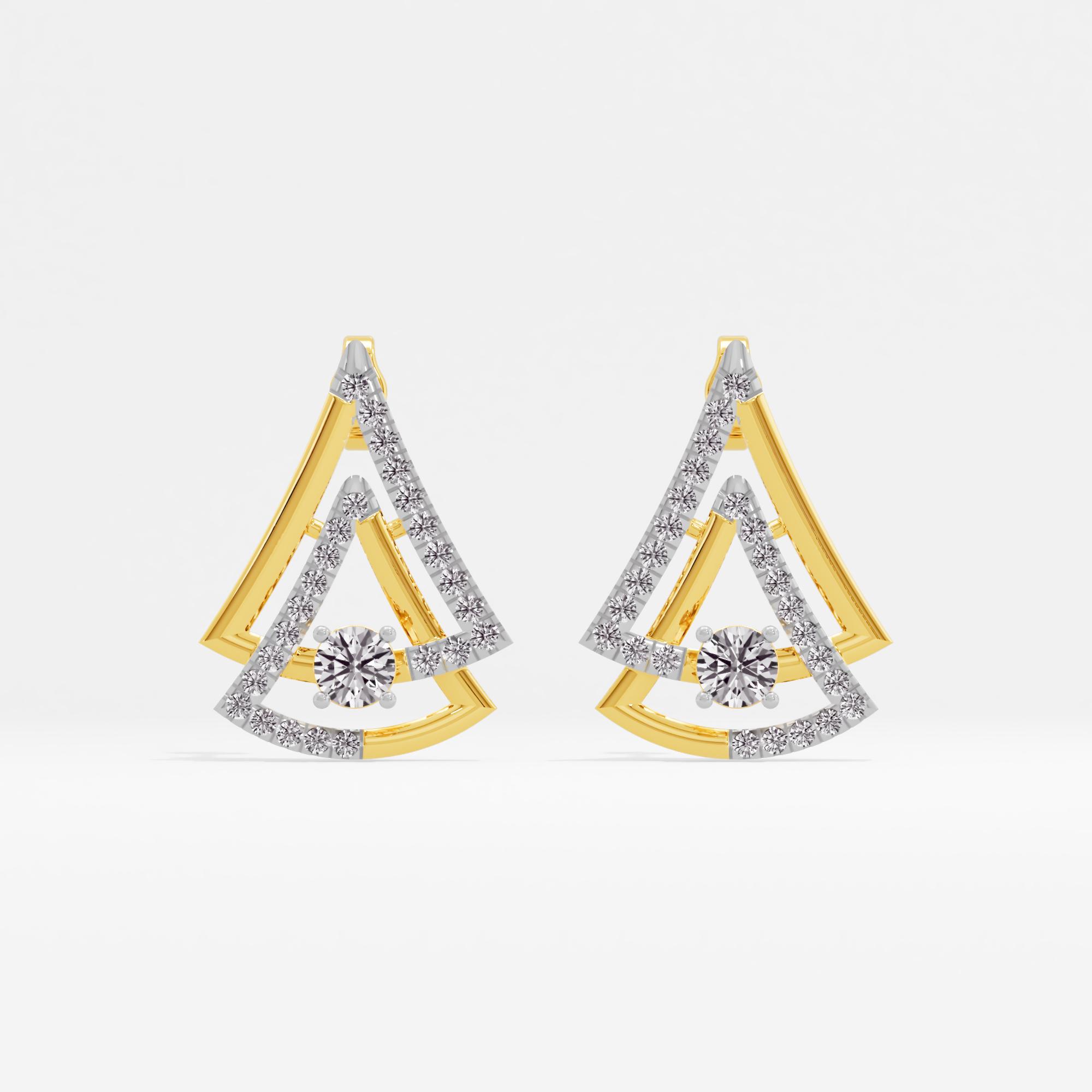 Love Triangle Solitaire Stud Earrings