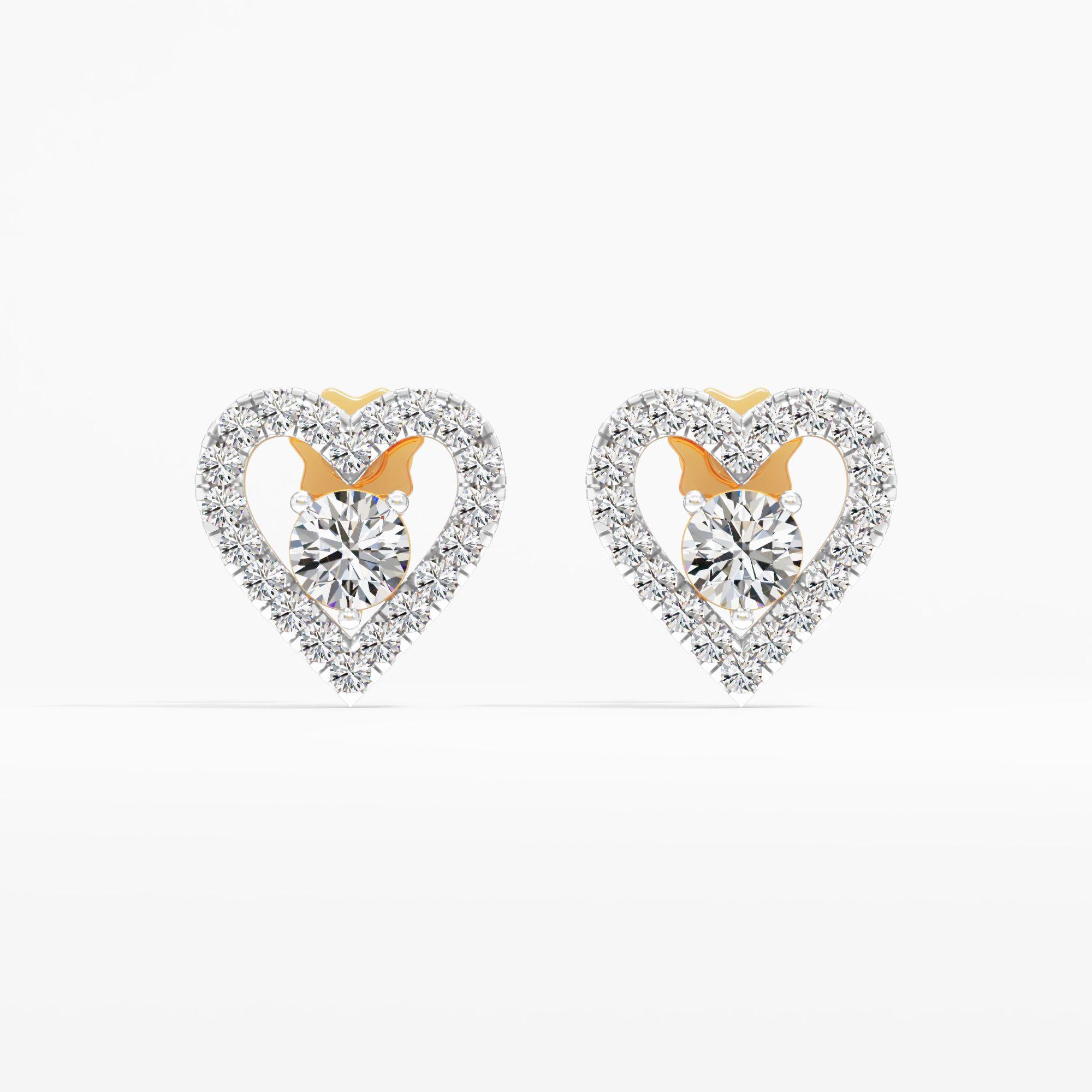 Radiant Love Heart Stud Earrings