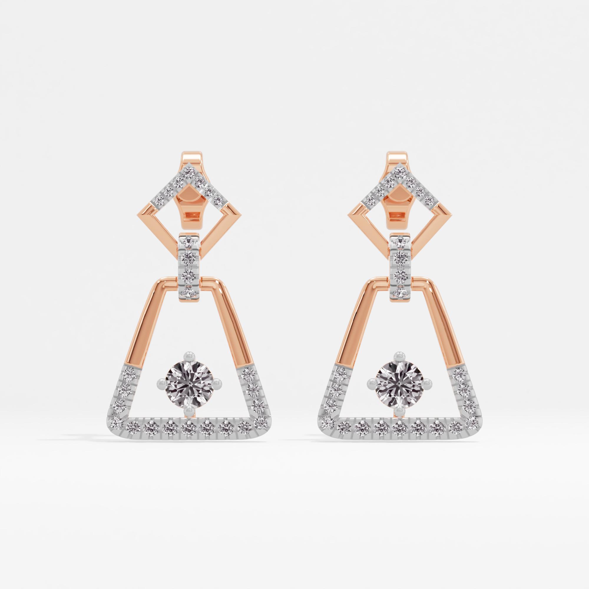 Trapeze Twinkle Solitaire Drop Earrings