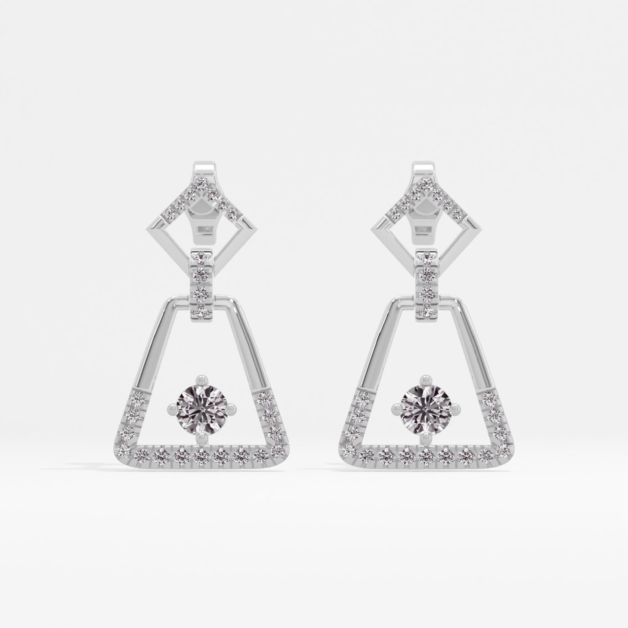Trapeze Twinkle Solitaire Drop Earrings