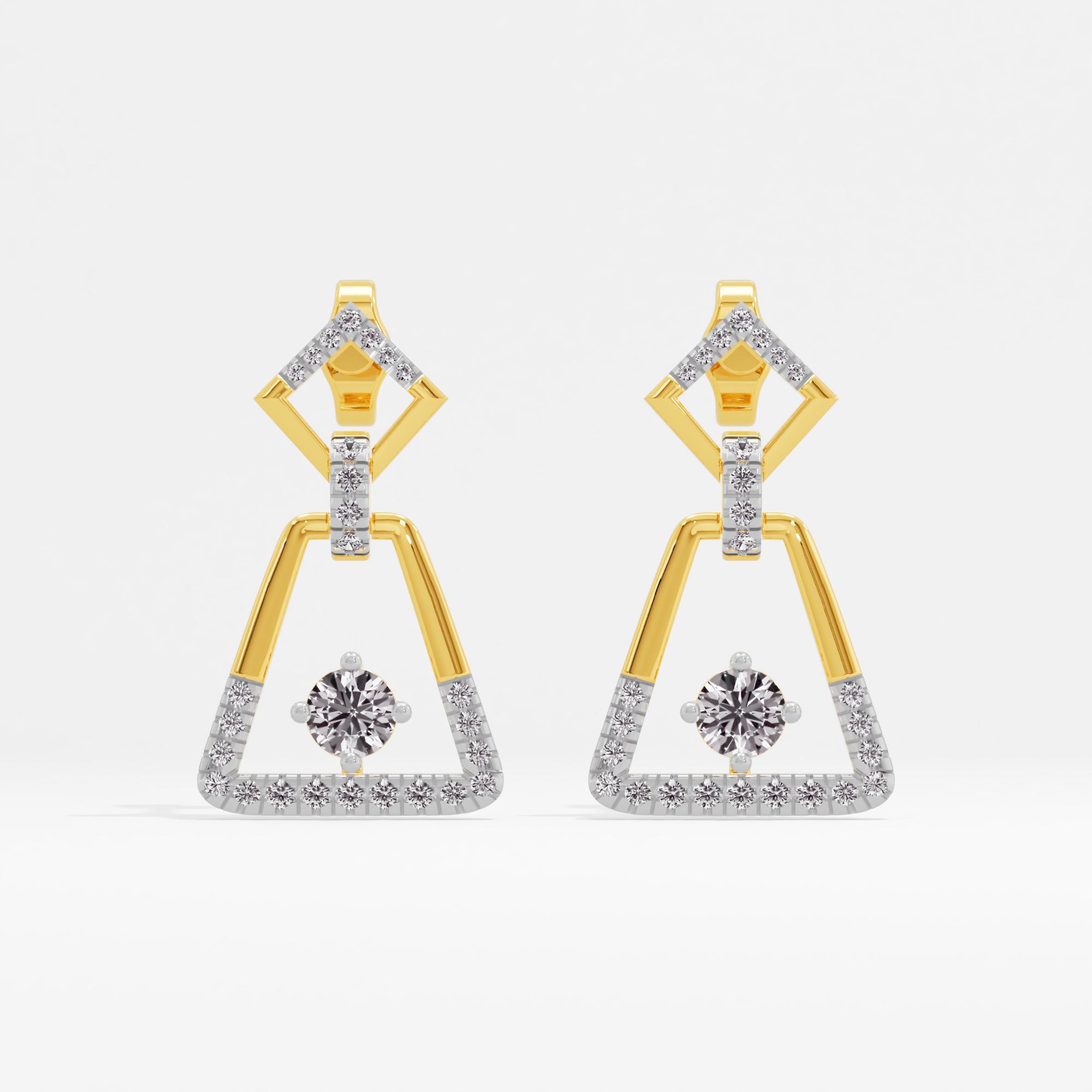 Trapeze Twinkle Solitaire Drop Earrings