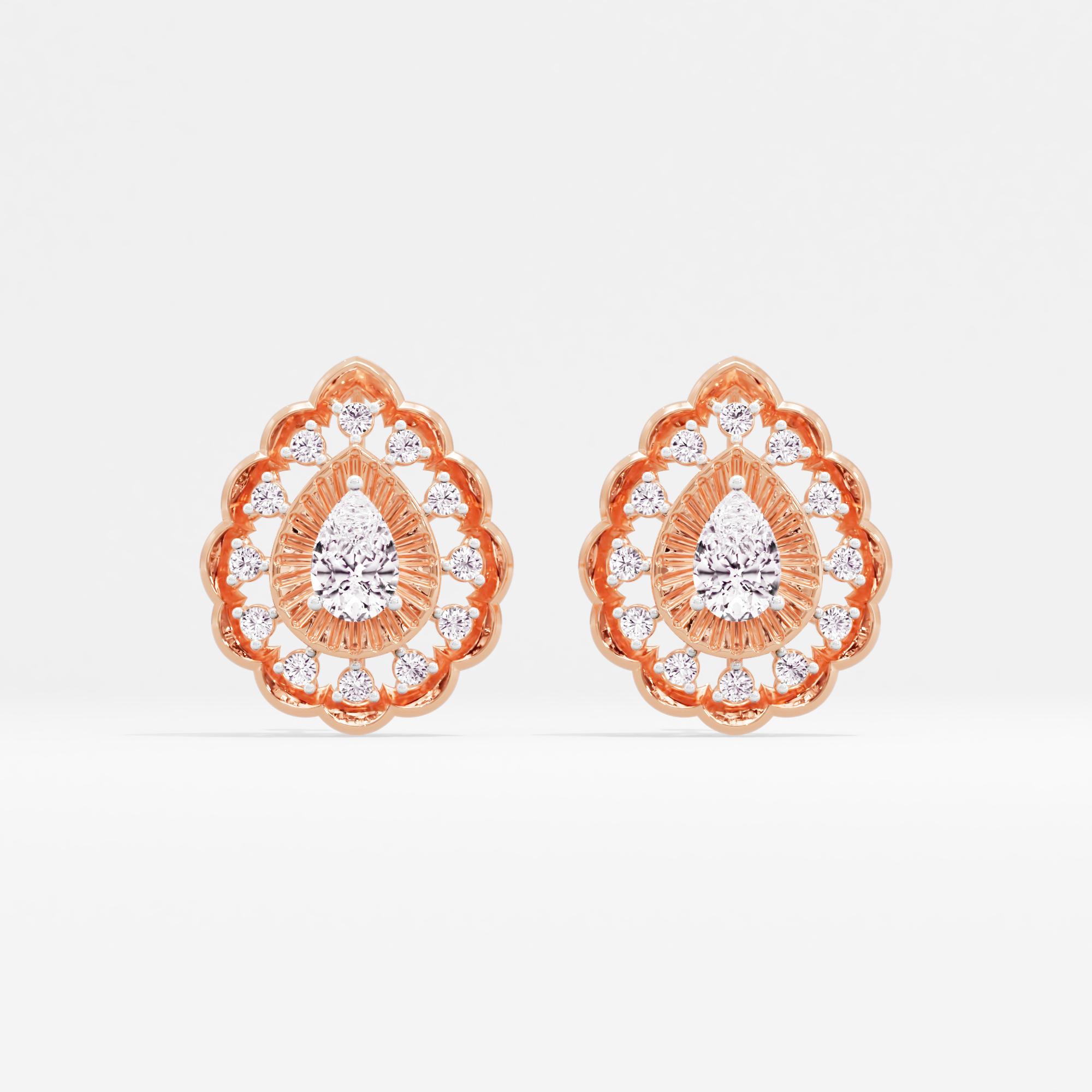 Rain Drop Solitaire Stud Earrings