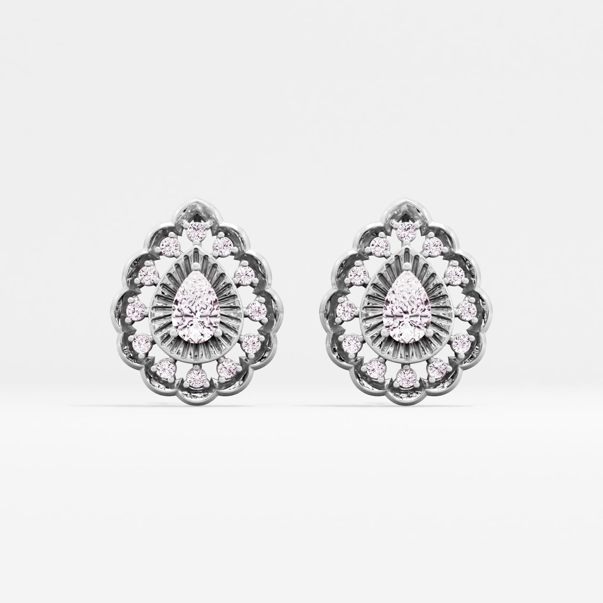 Rain Drop Solitaire Stud Earrings