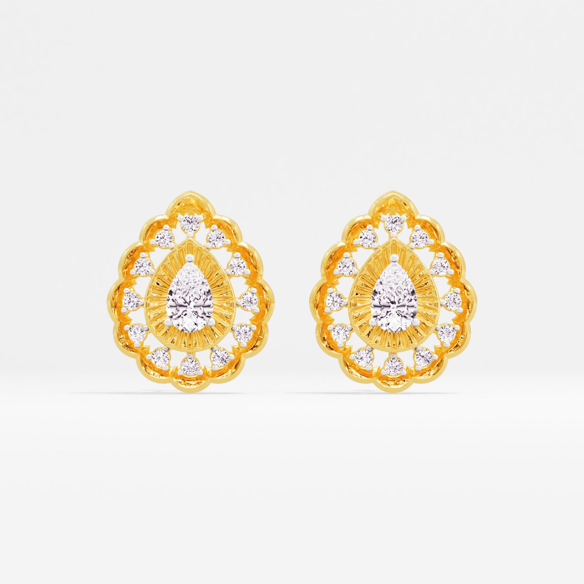 Rain Drop Solitaire Stud Earrings
