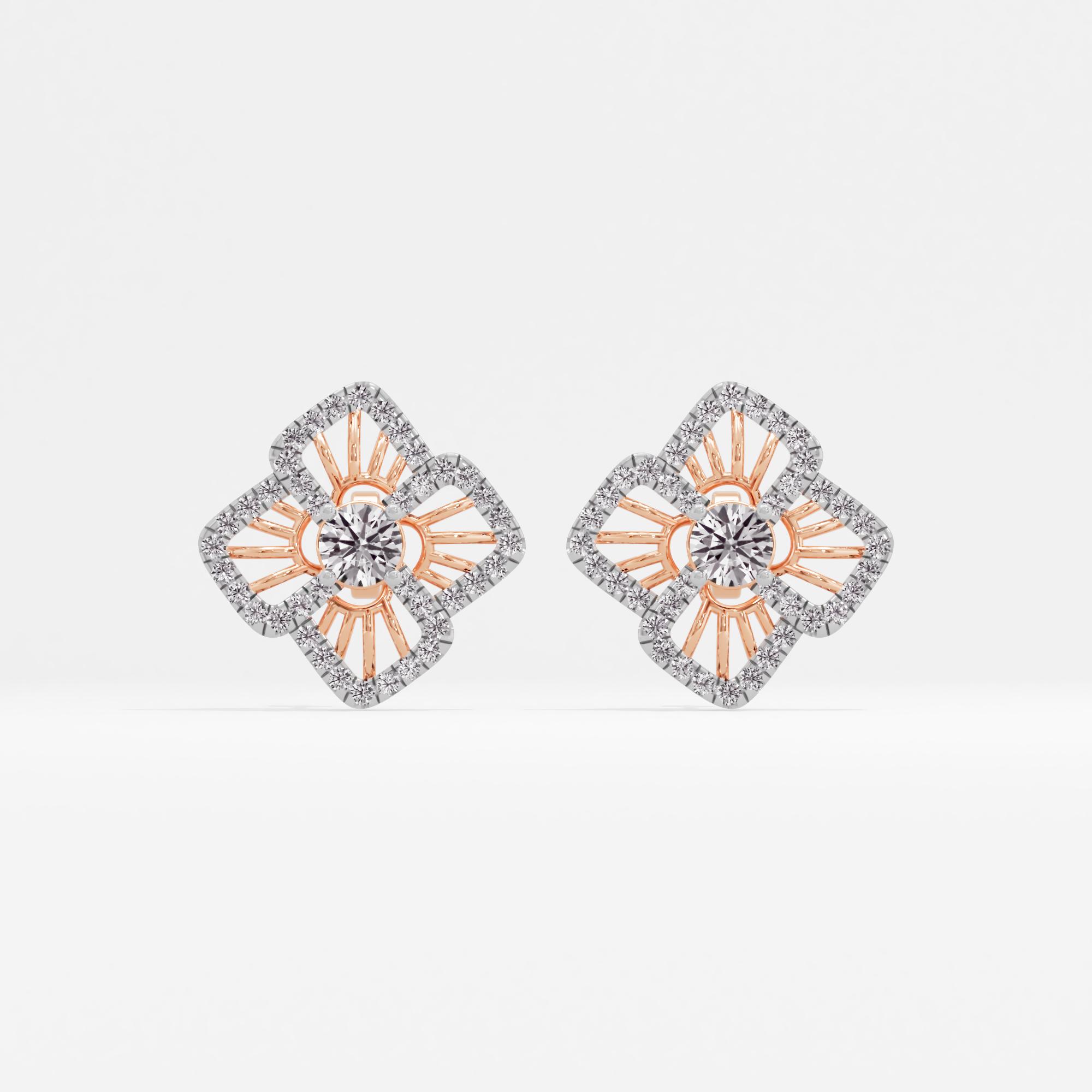 Clover Floret Solitaire Stud Earrings