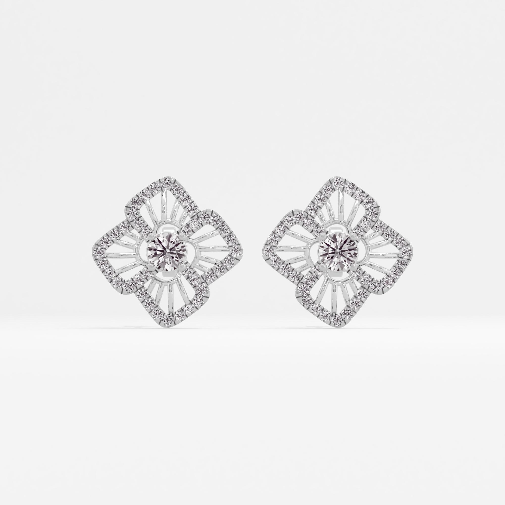 Clover Floret Solitaire Stud Earrings