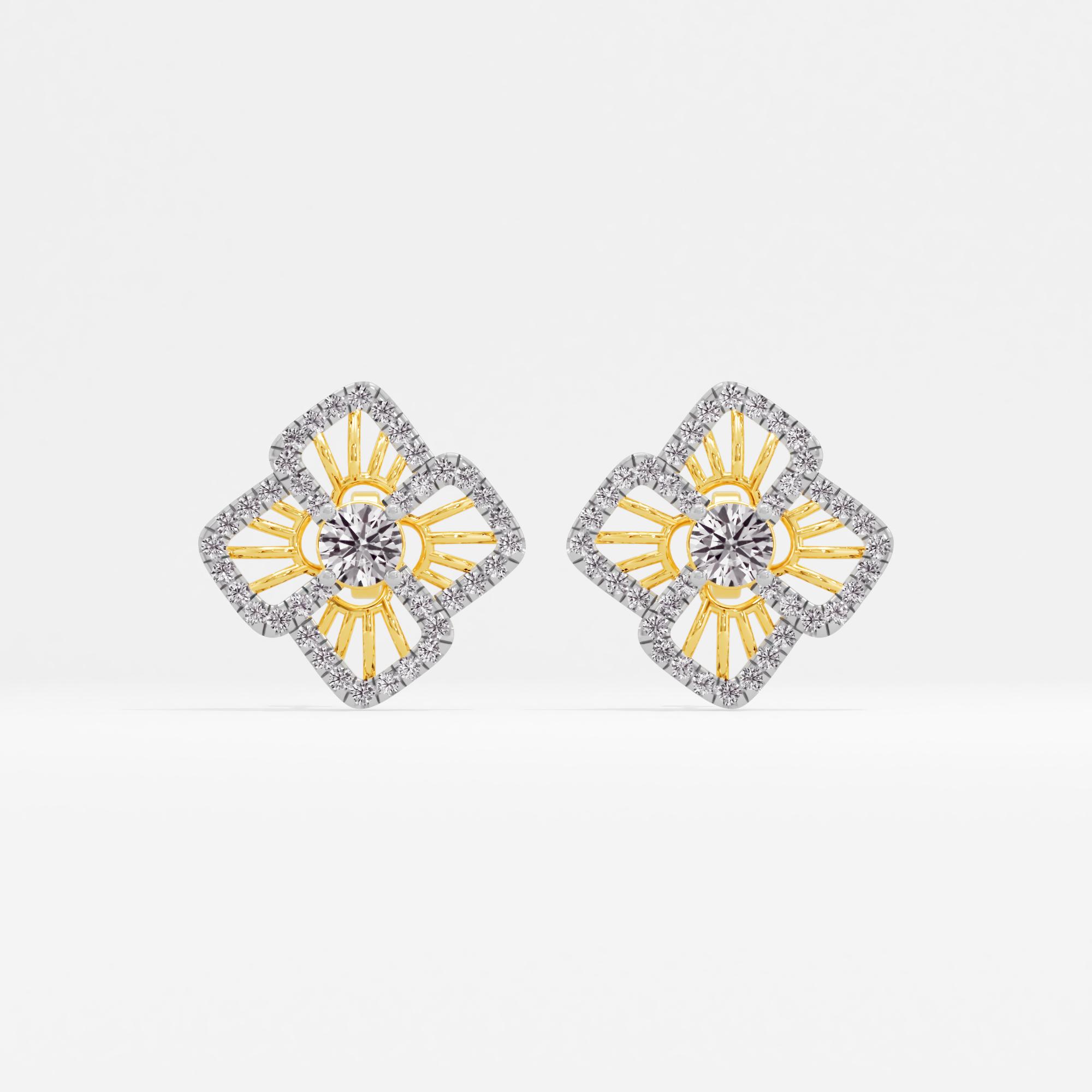 Clover Floret Solitaire Stud Earrings