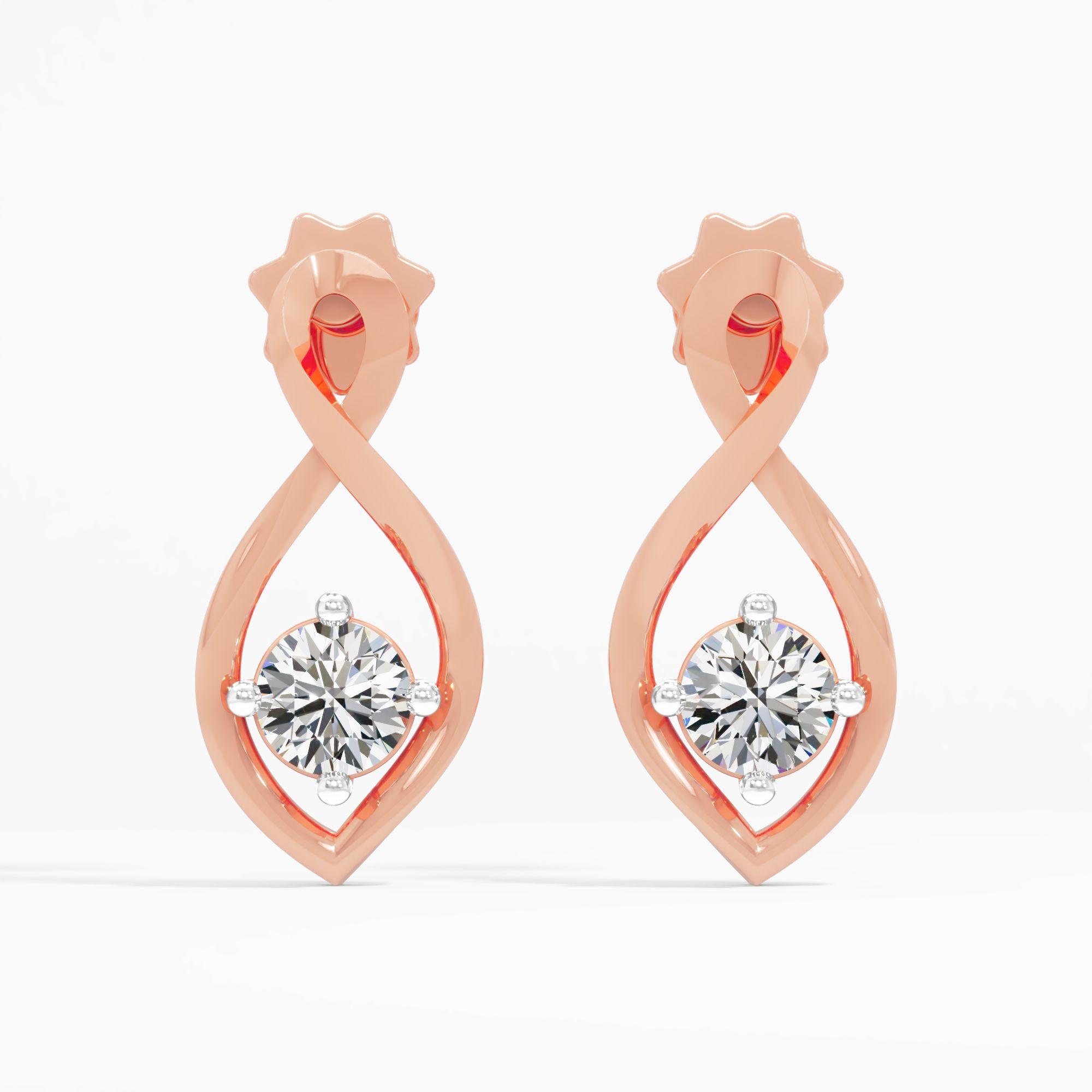 Eternal Flame Solitaire Drop Earrings