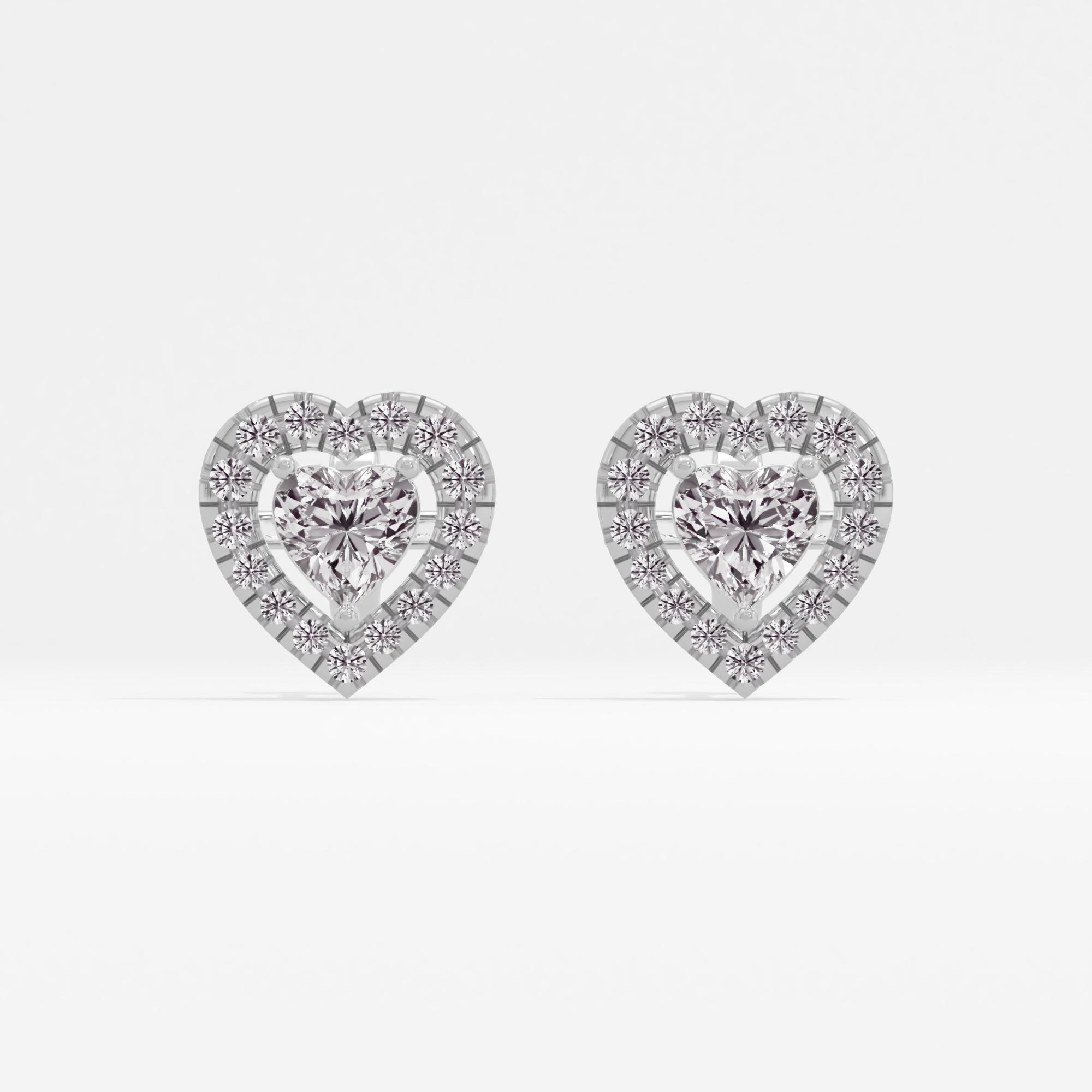 Romantic Shimmer Halo Heart Stud Earrings